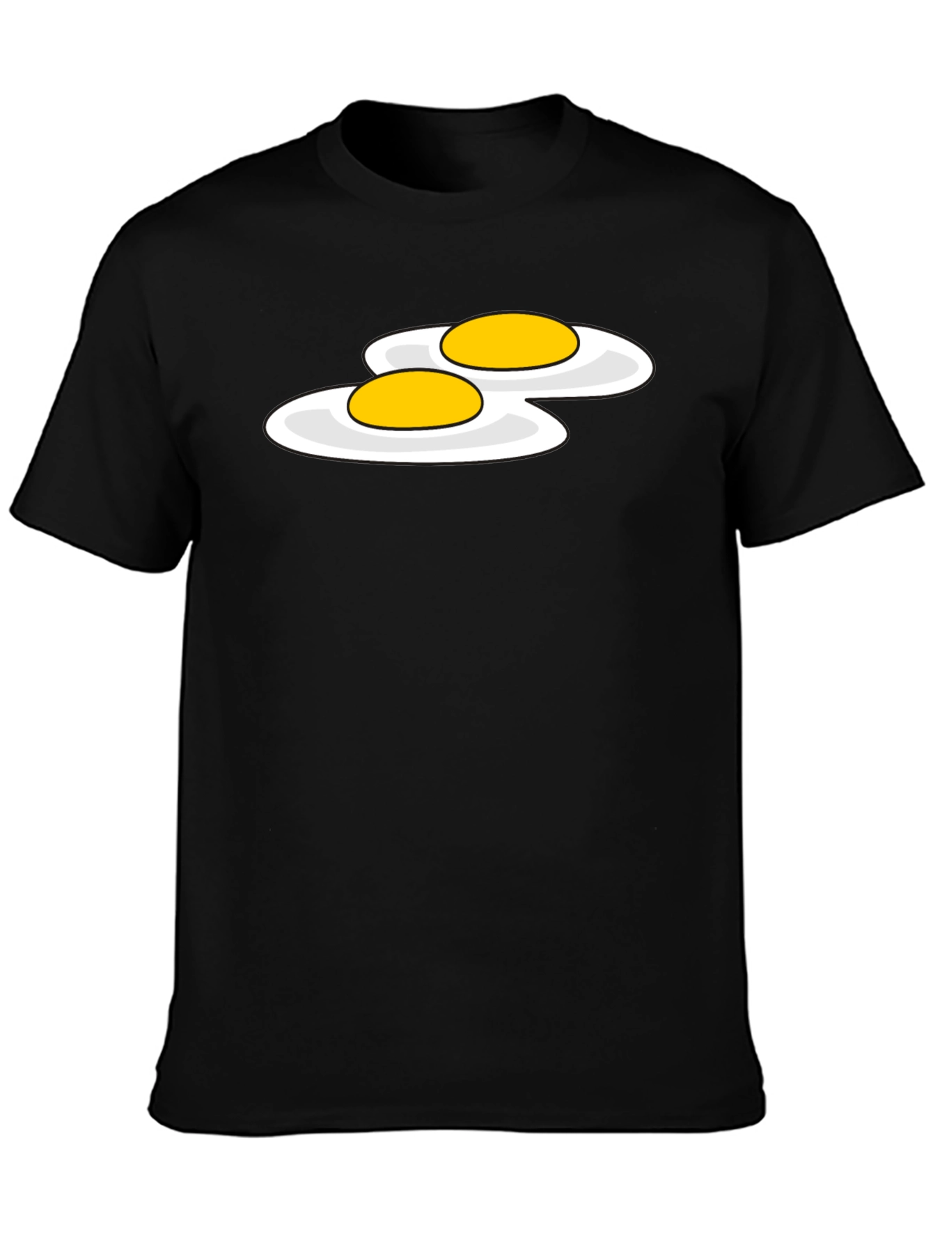 Funny Sunny Side Up Eggs Graphic T-Shirt - Black