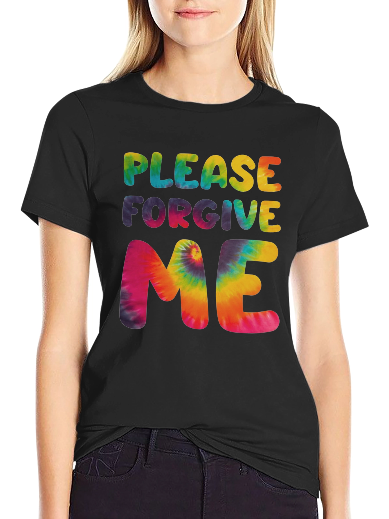 Please Forgive Me Tie Dye Graphic T-Shirt