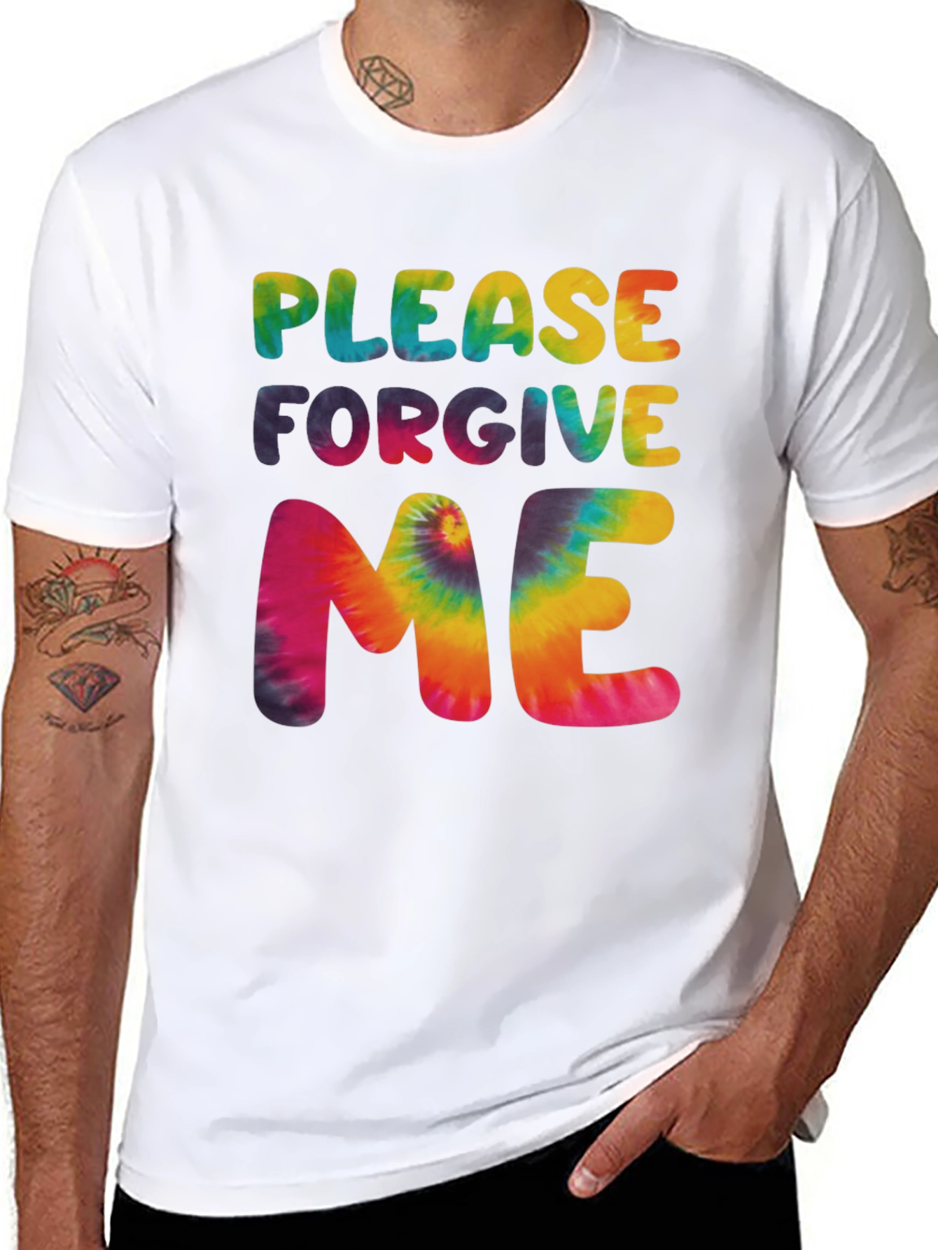 Please Forgive Me Tie Dye Graphic T-Shirt