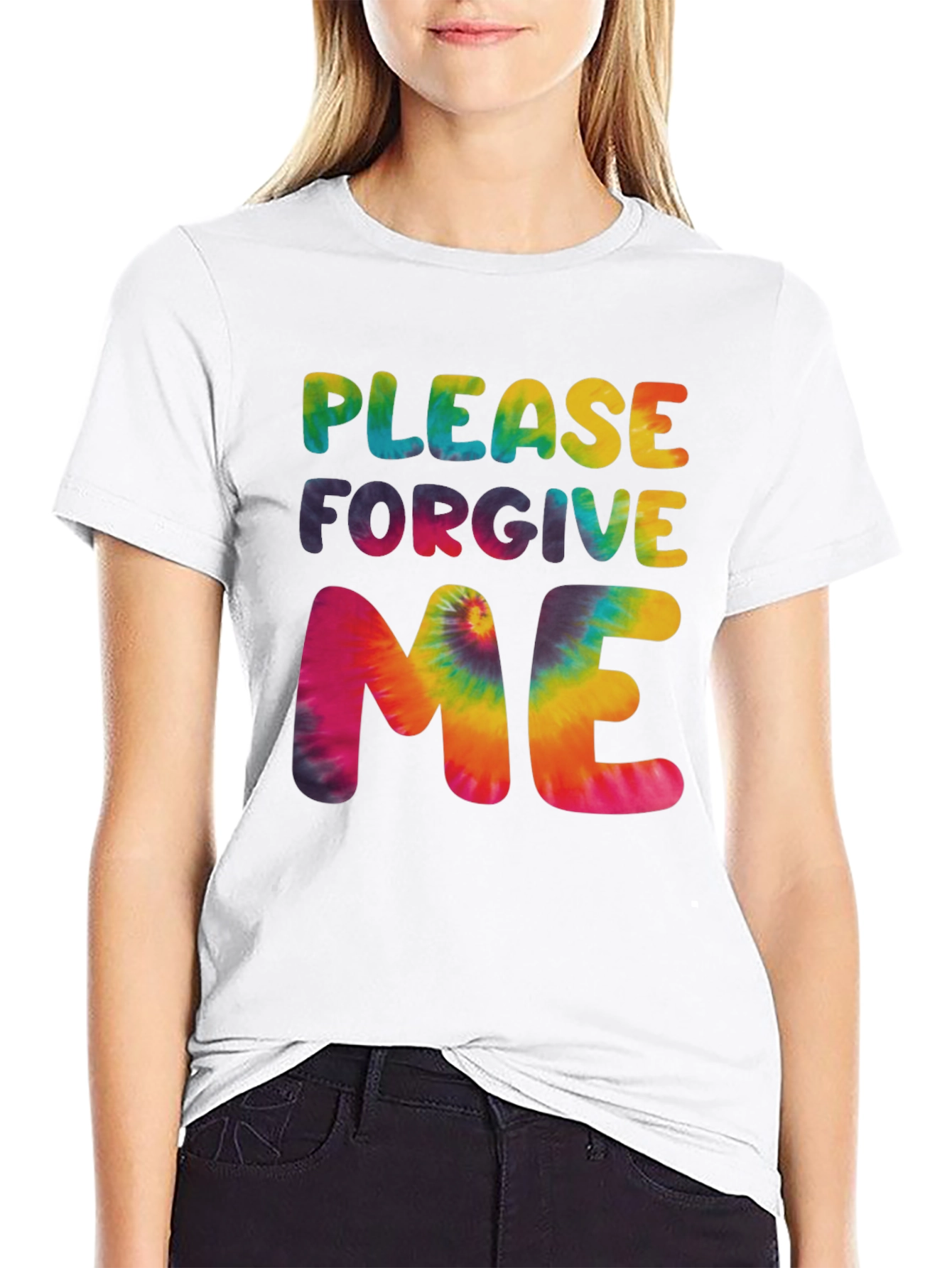 Please Forgive Me Tie Dye Graphic T-Shirt