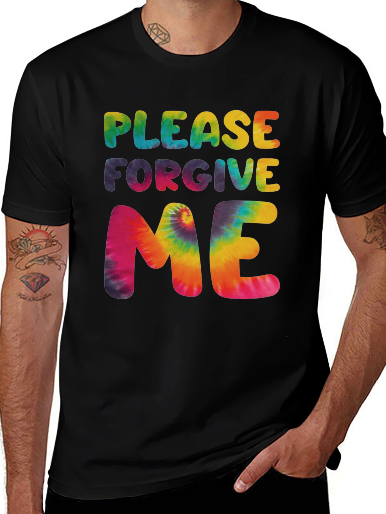 Please Forgive Me Tie Dye Graphic T-Shirt