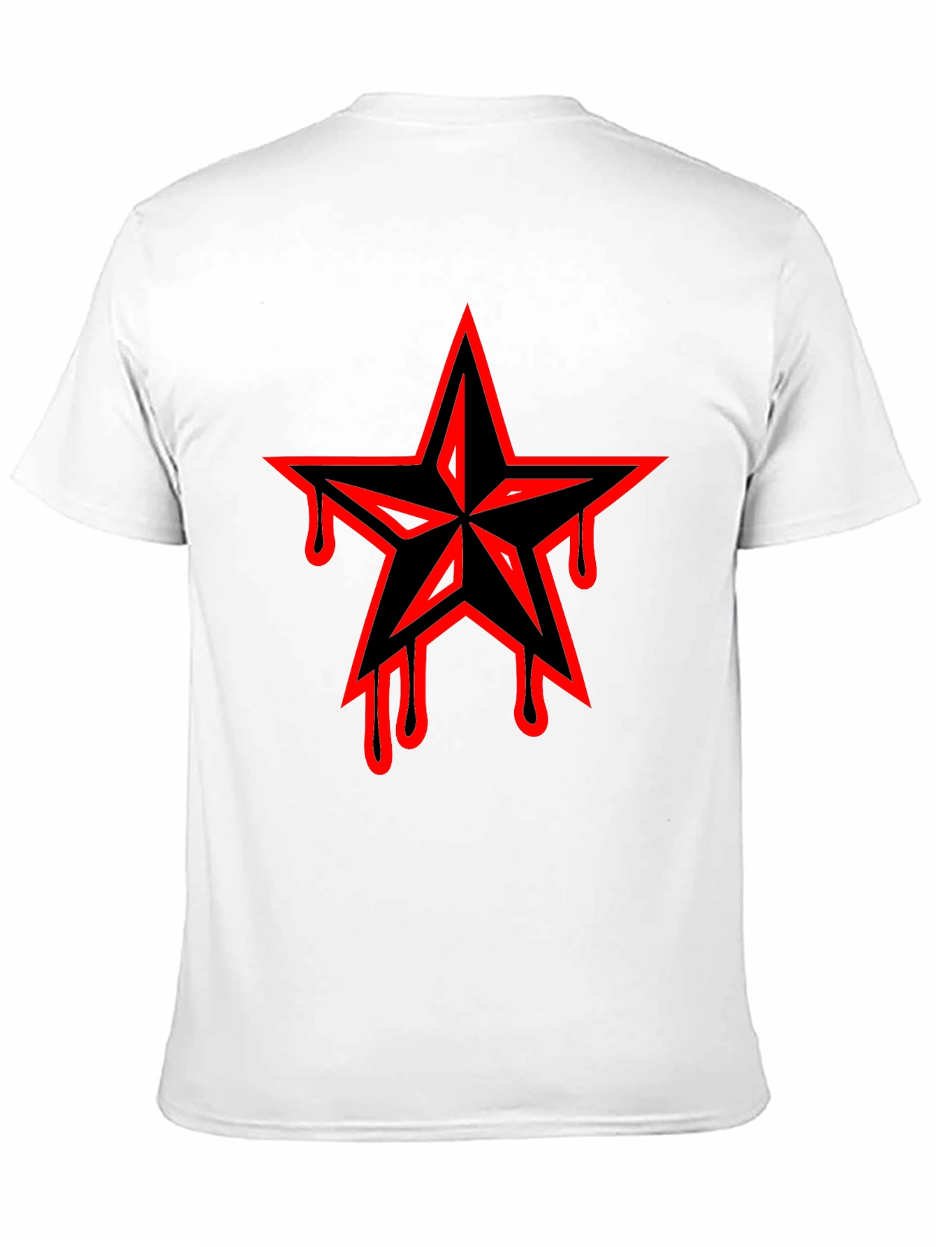 Black T-Shirt with Dripping Star Graphic