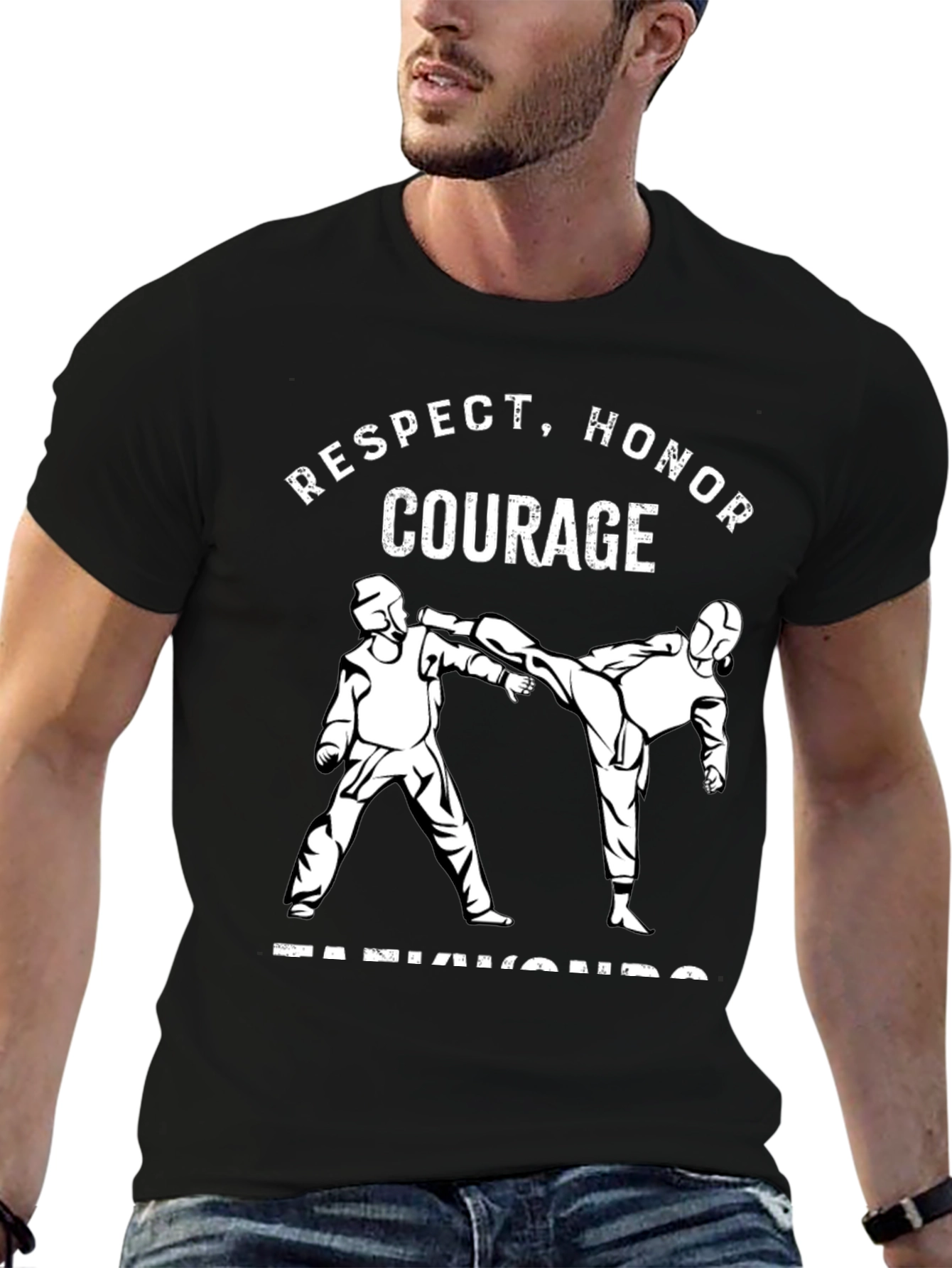 Respect Honor Courage Taekwondo Black T-Shirt