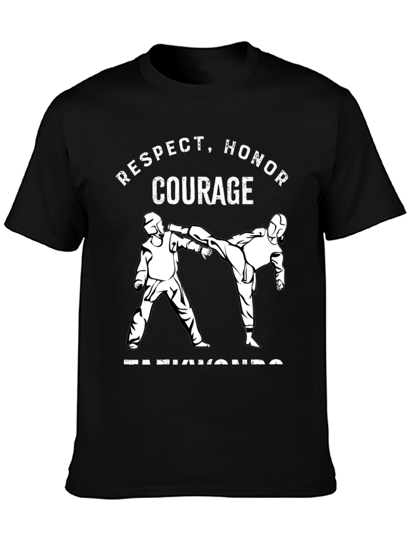 Respect Honor Courage Taekwondo Black T-Shirt