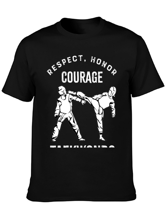 Respect Honor Courage Taekwondo Black T-Shirt
