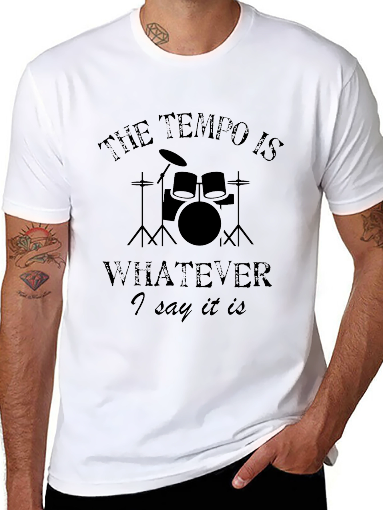 Drummer Tempo T-Shirt - Funny Music Tee