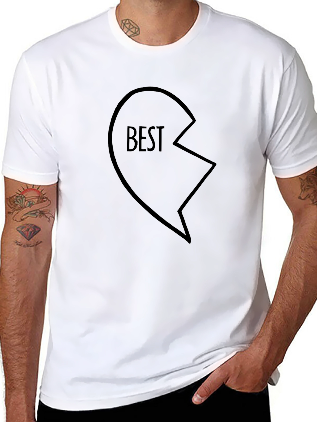 Best Friends Matching Half Heart T-Shirt