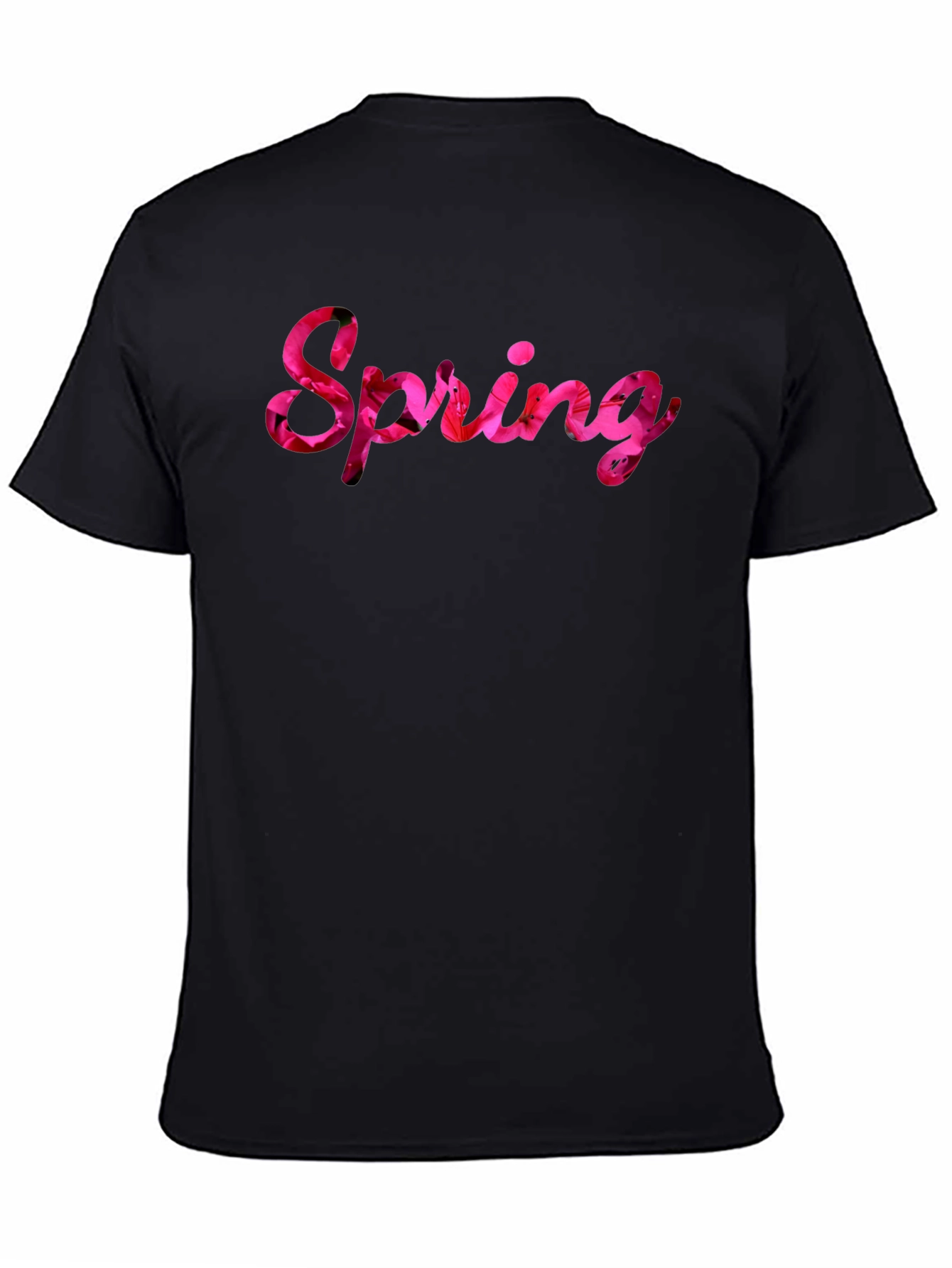 Spring Floral T-Shirt - Black Casual Tee