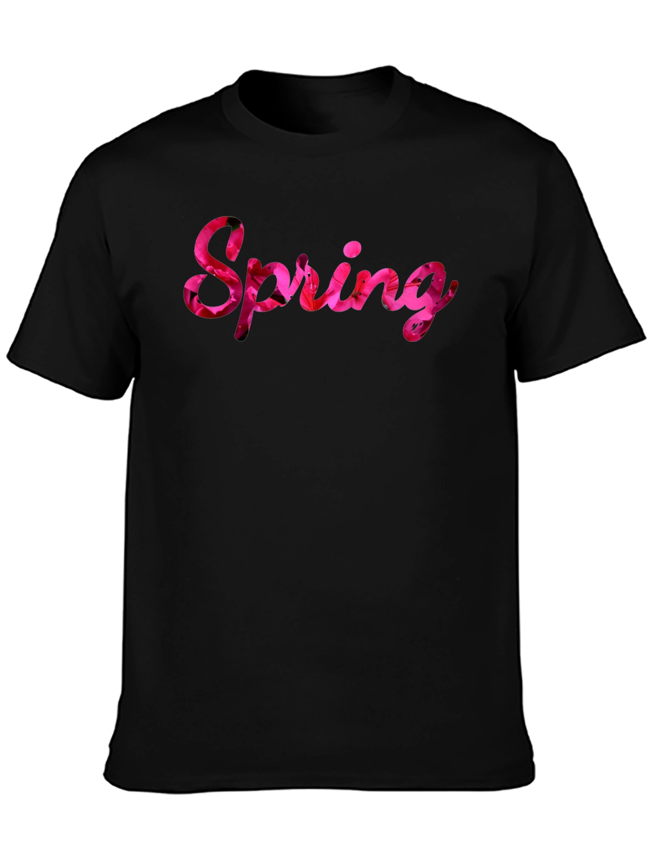 Spring Floral T-Shirt - Black Casual Tee