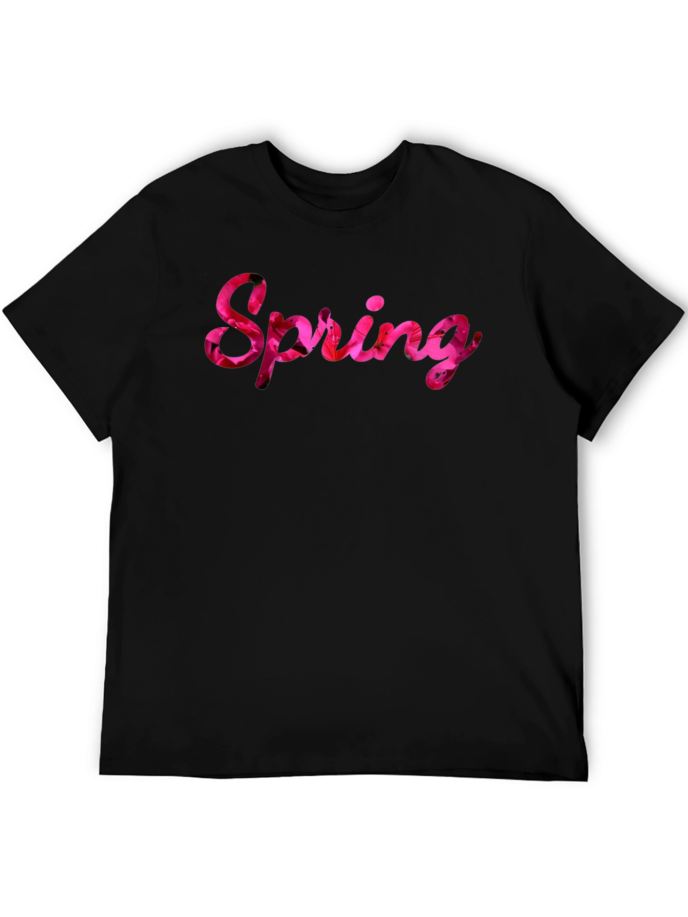 Spring Floral T-Shirt - Black Casual Tee