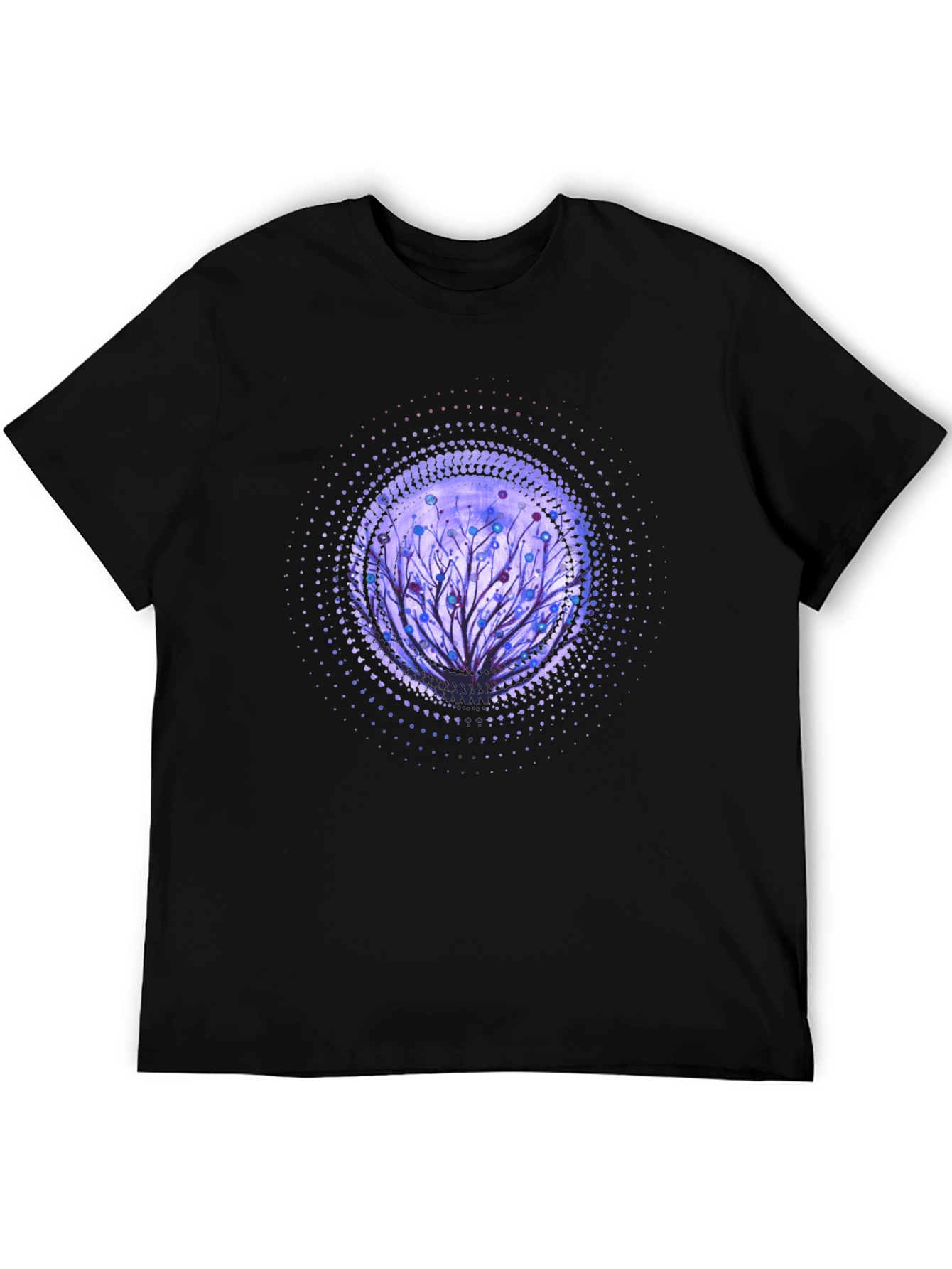 Artistic Tree Graphic Black T-Shirt