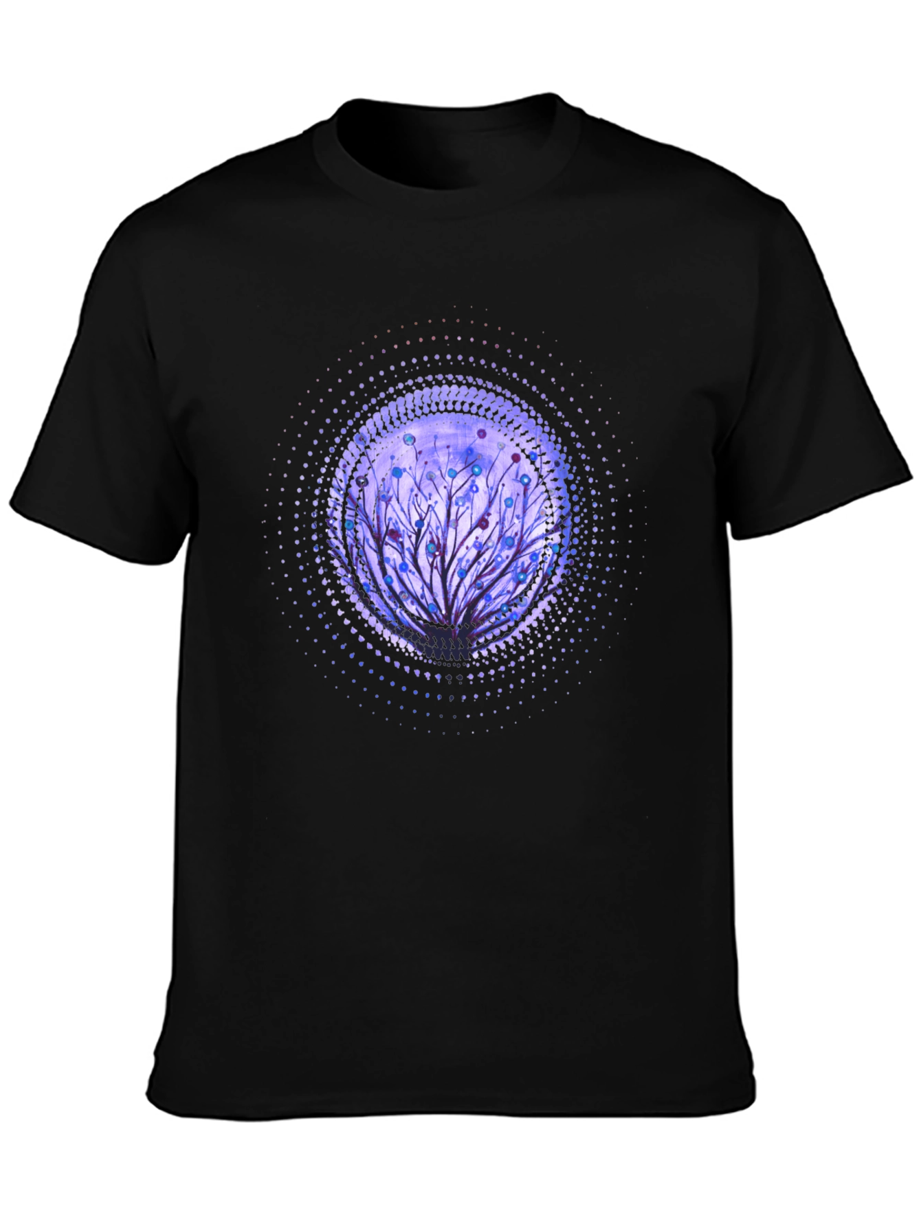 Artistic Tree Graphic Black T-Shirt