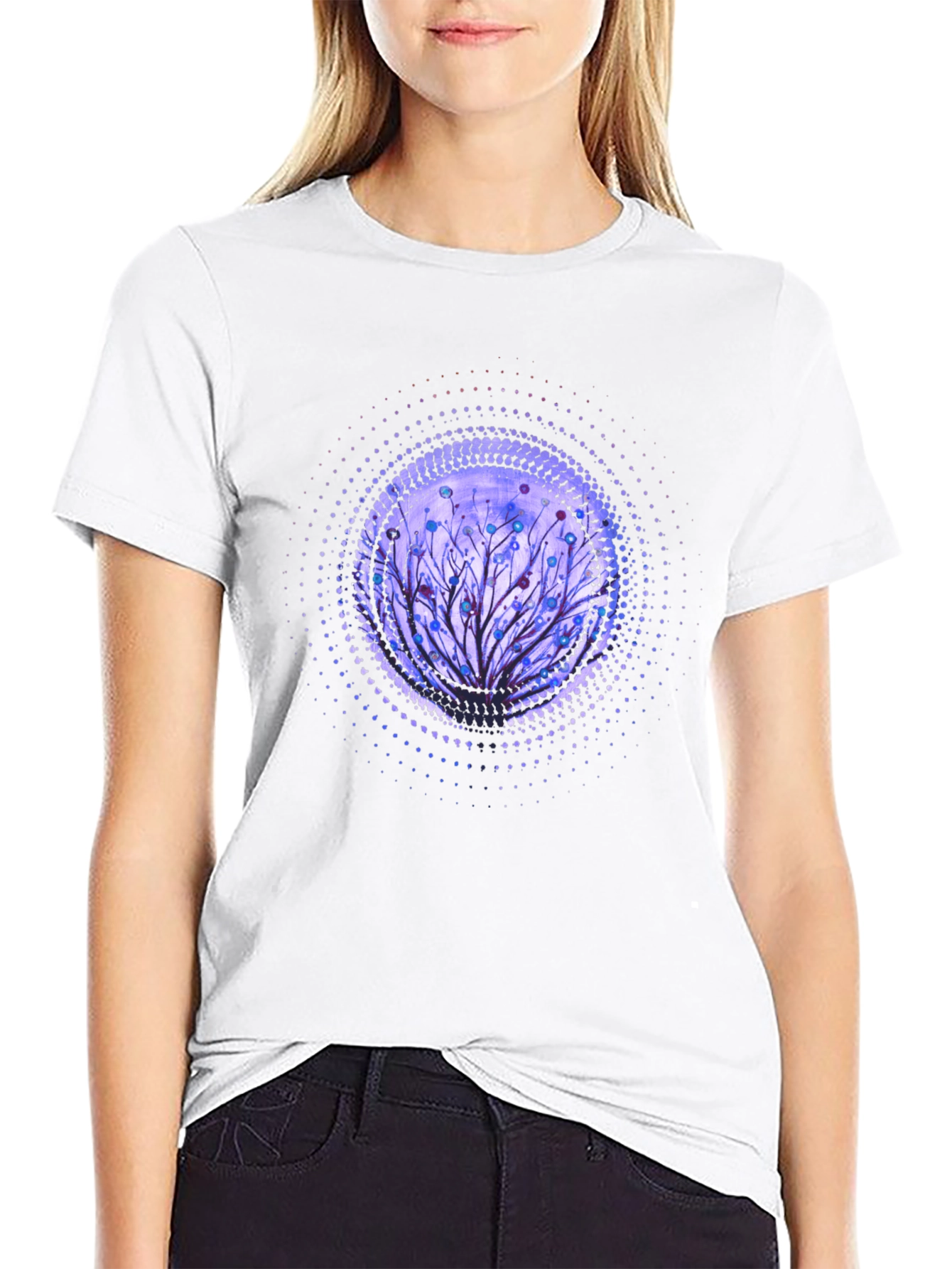 Artistic Tree Graphic Black T-Shirt