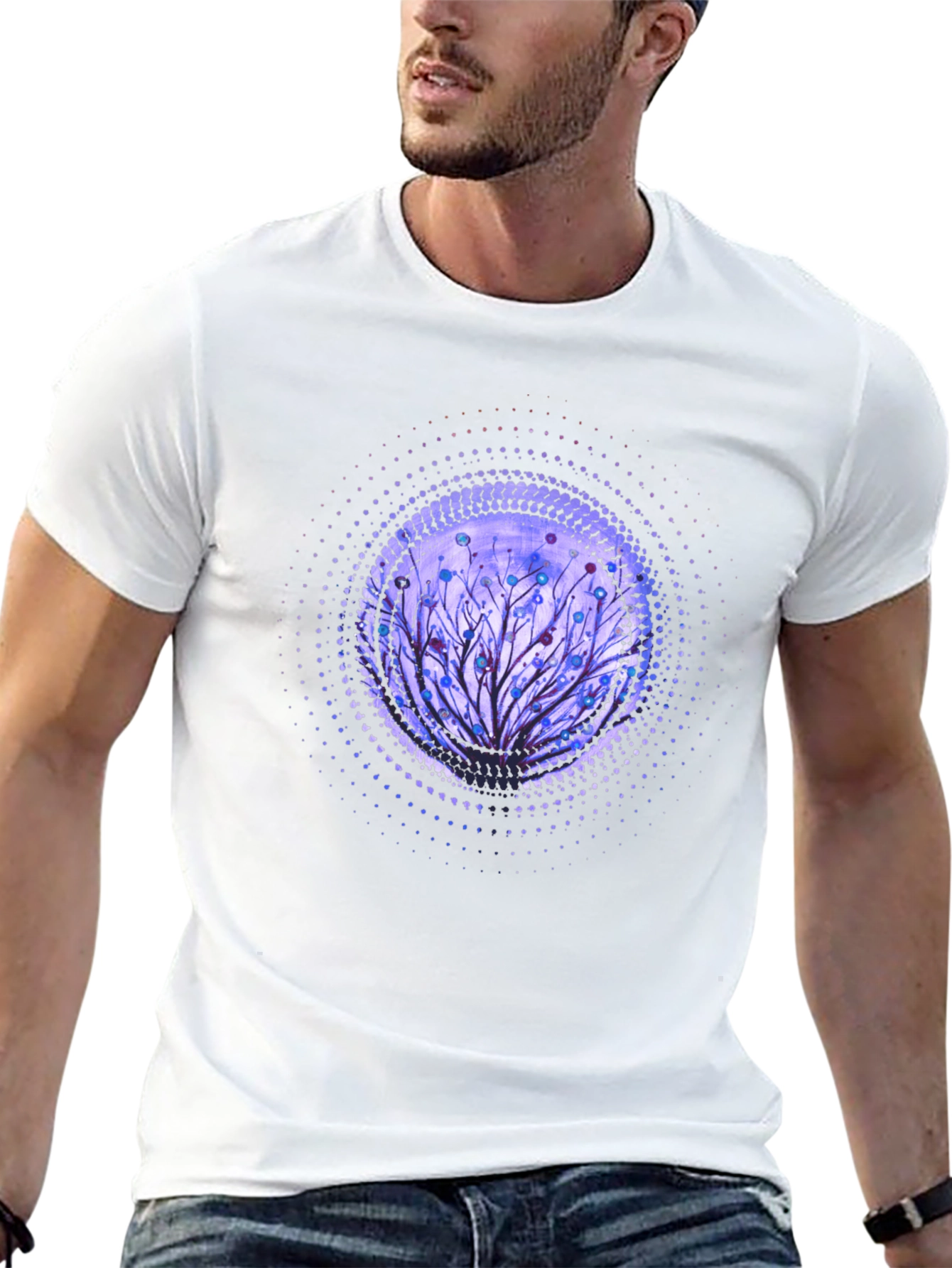 Artistic Tree Graphic Black T-Shirt