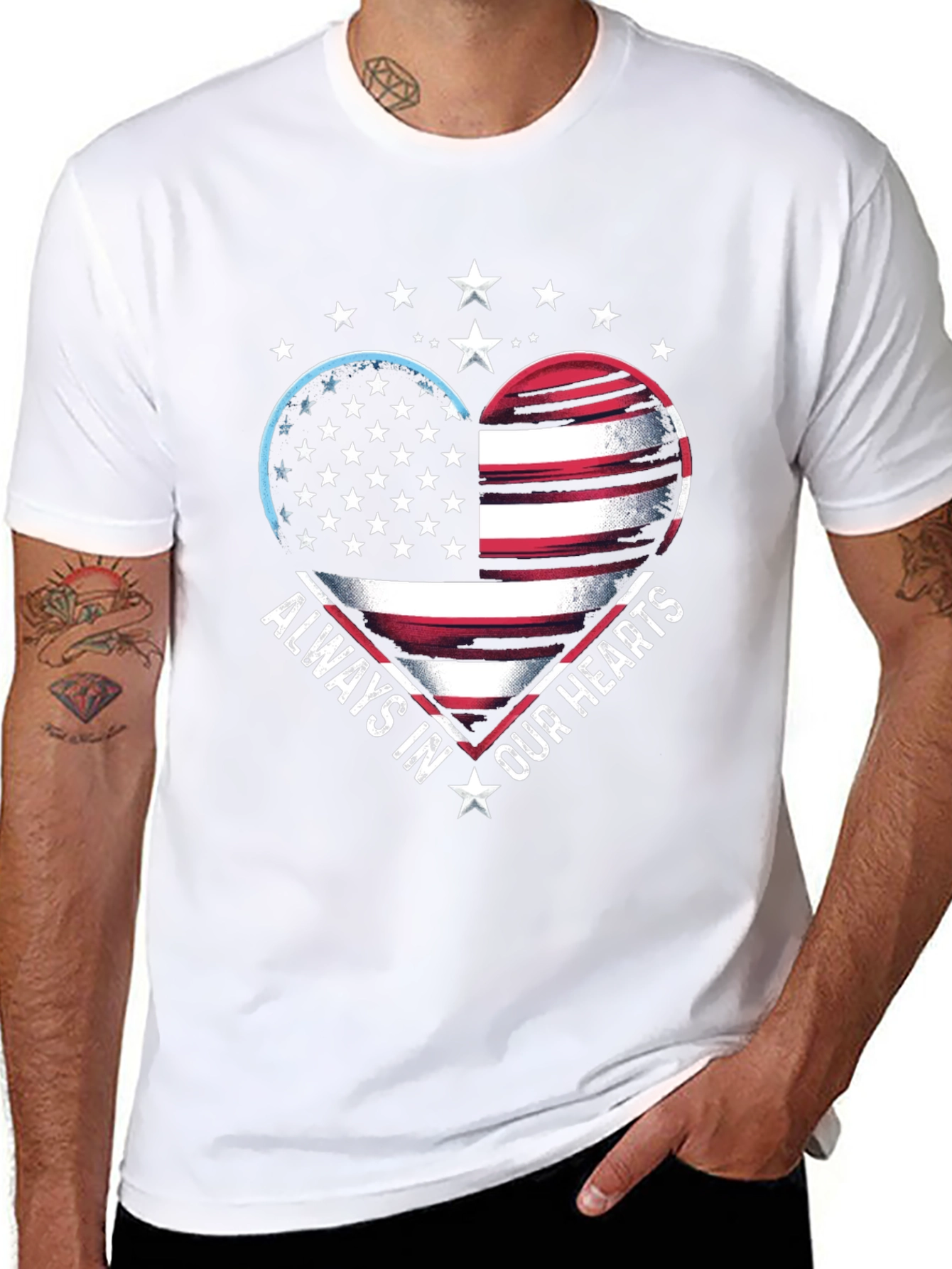 Patriotic Heart Graphic T-Shirt