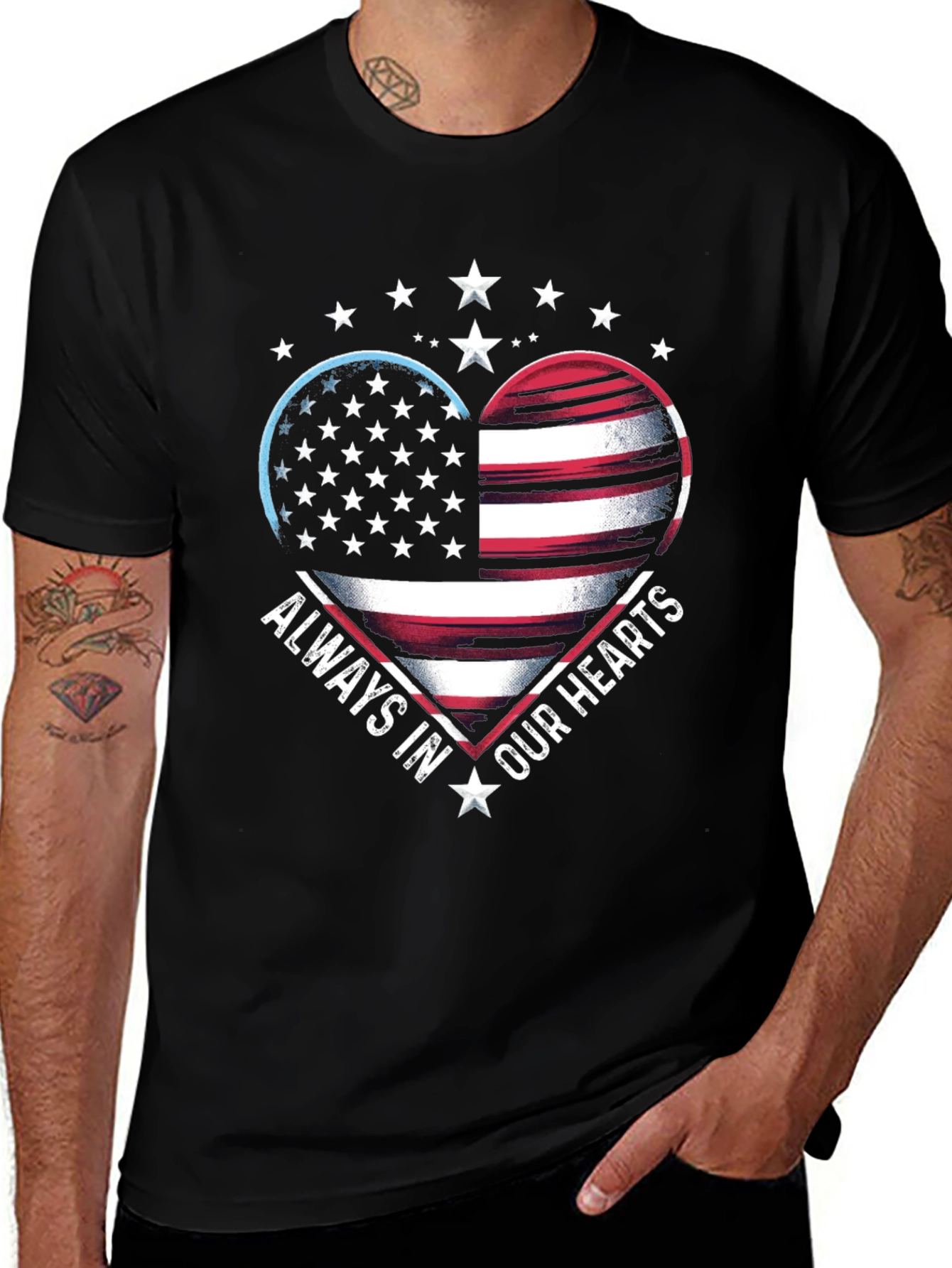 Patriotic Heart Graphic T-Shirt