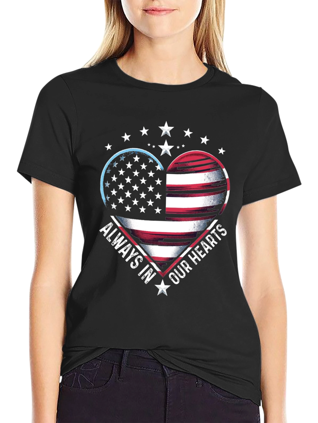 Patriotic Heart Graphic T-Shirt