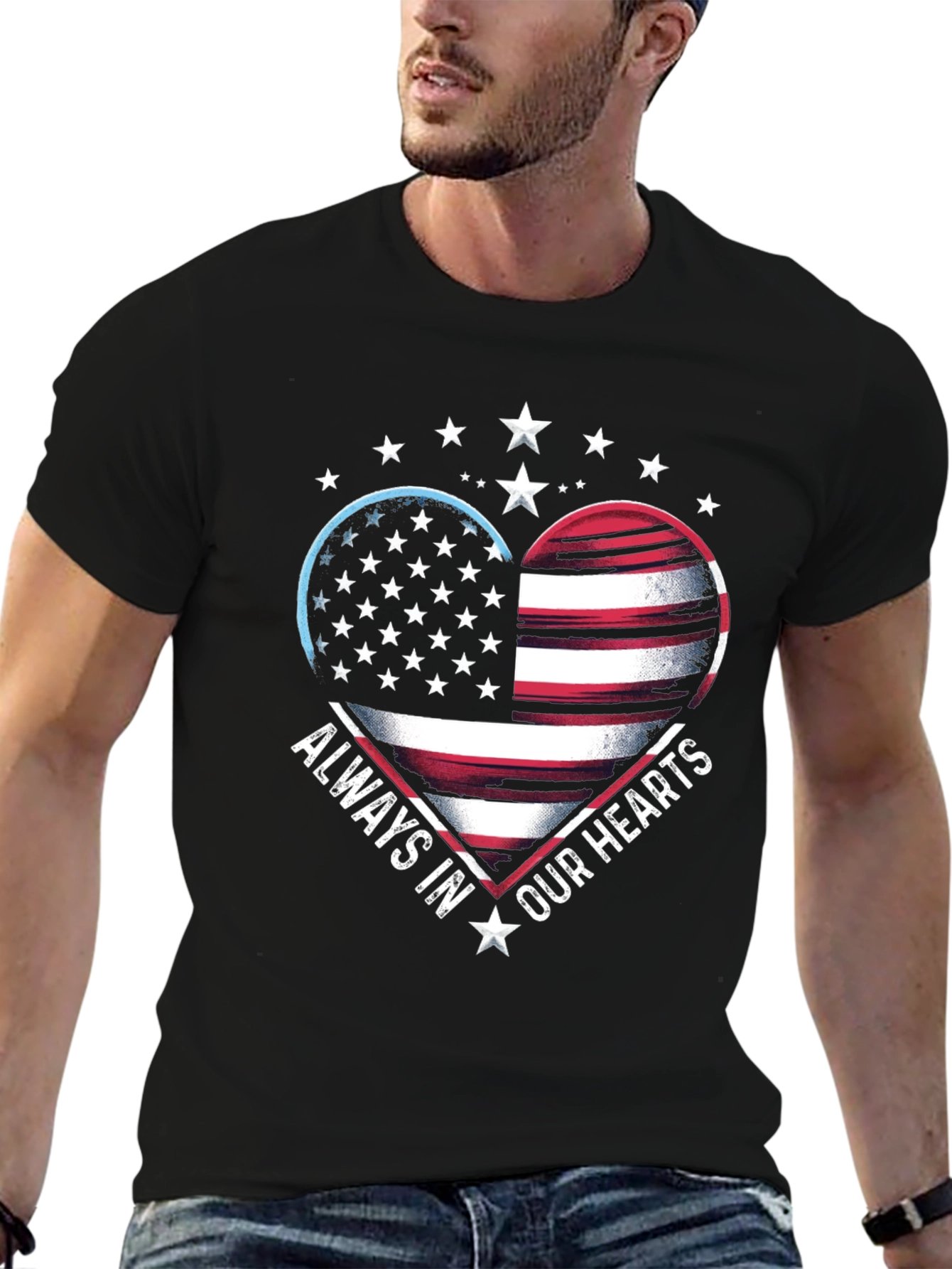 Patriotic Heart Graphic T-Shirt