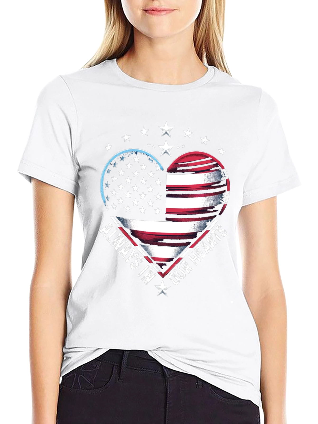 Patriotic Heart Graphic T-Shirt
