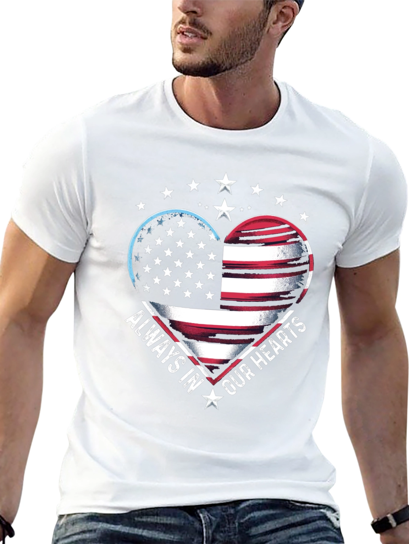 Patriotic Heart Graphic T-Shirt