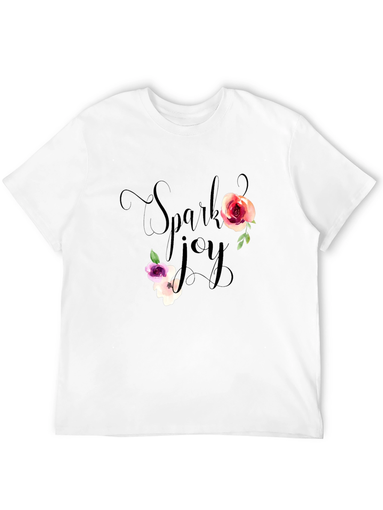 Spark Joy Floral Graphic T-Shirt - Black