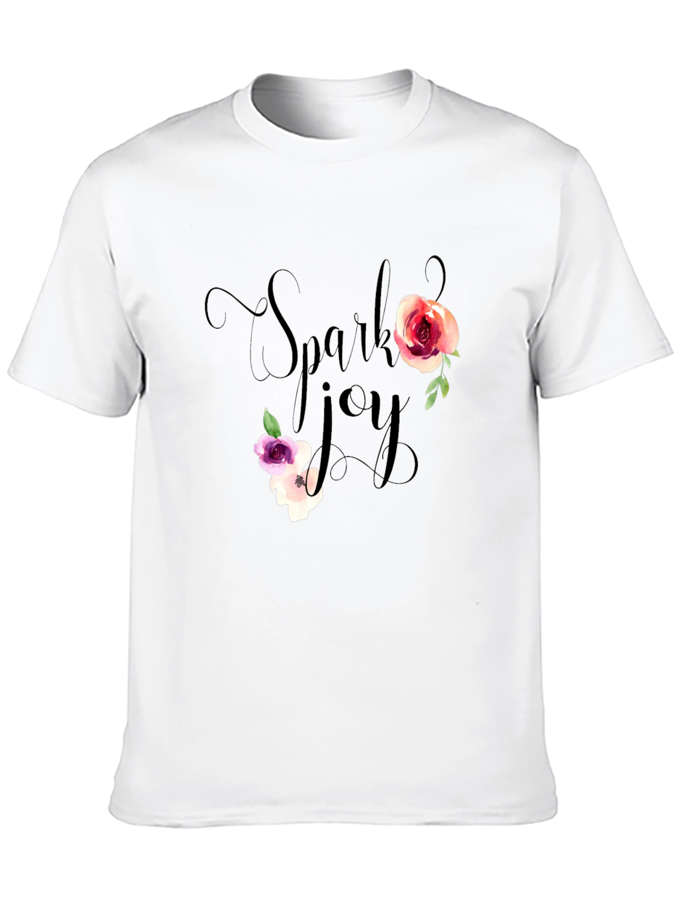 Spark Joy Floral Graphic T-Shirt - Black
