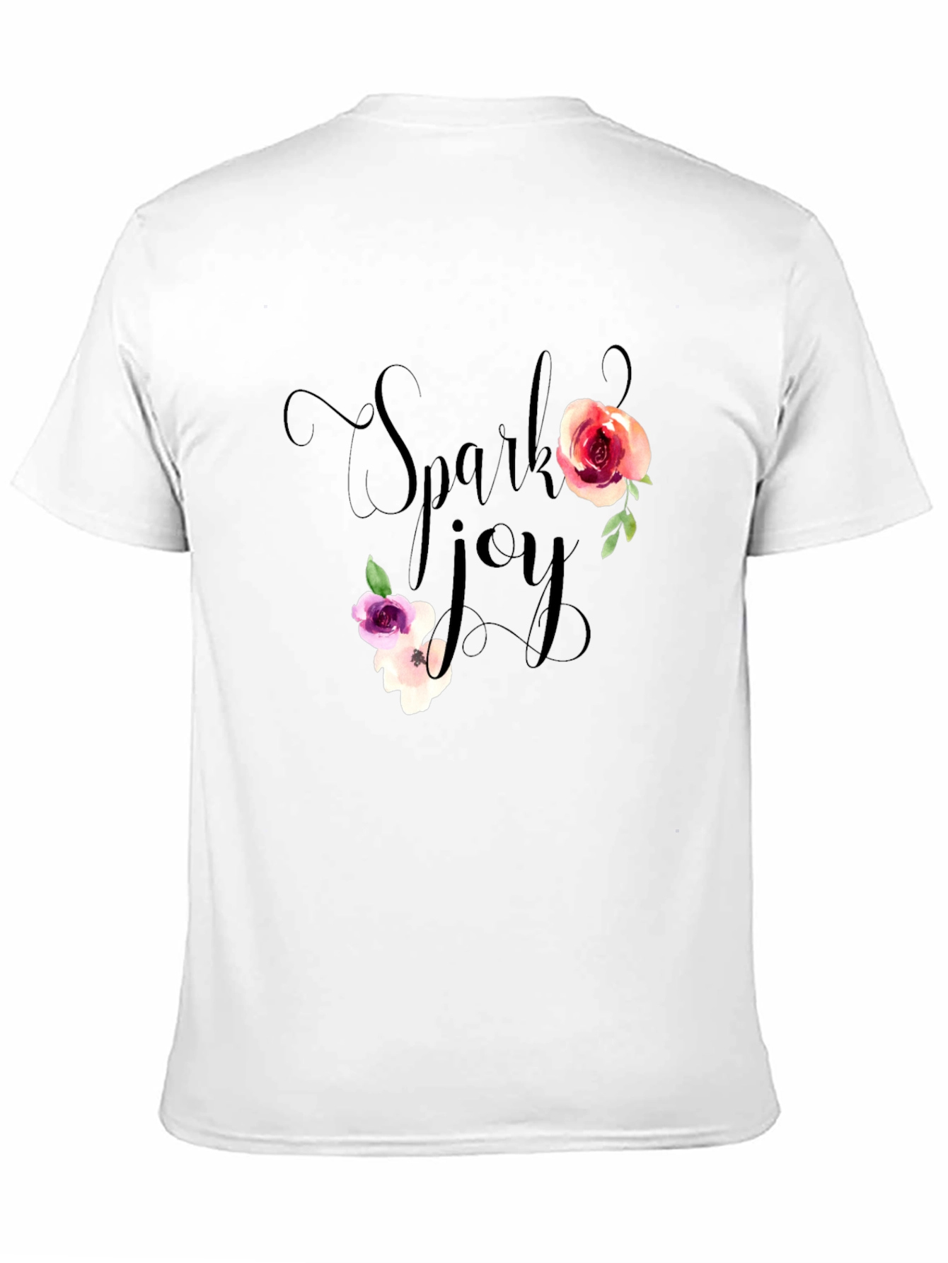Spark Joy Floral Graphic T-Shirt - Black