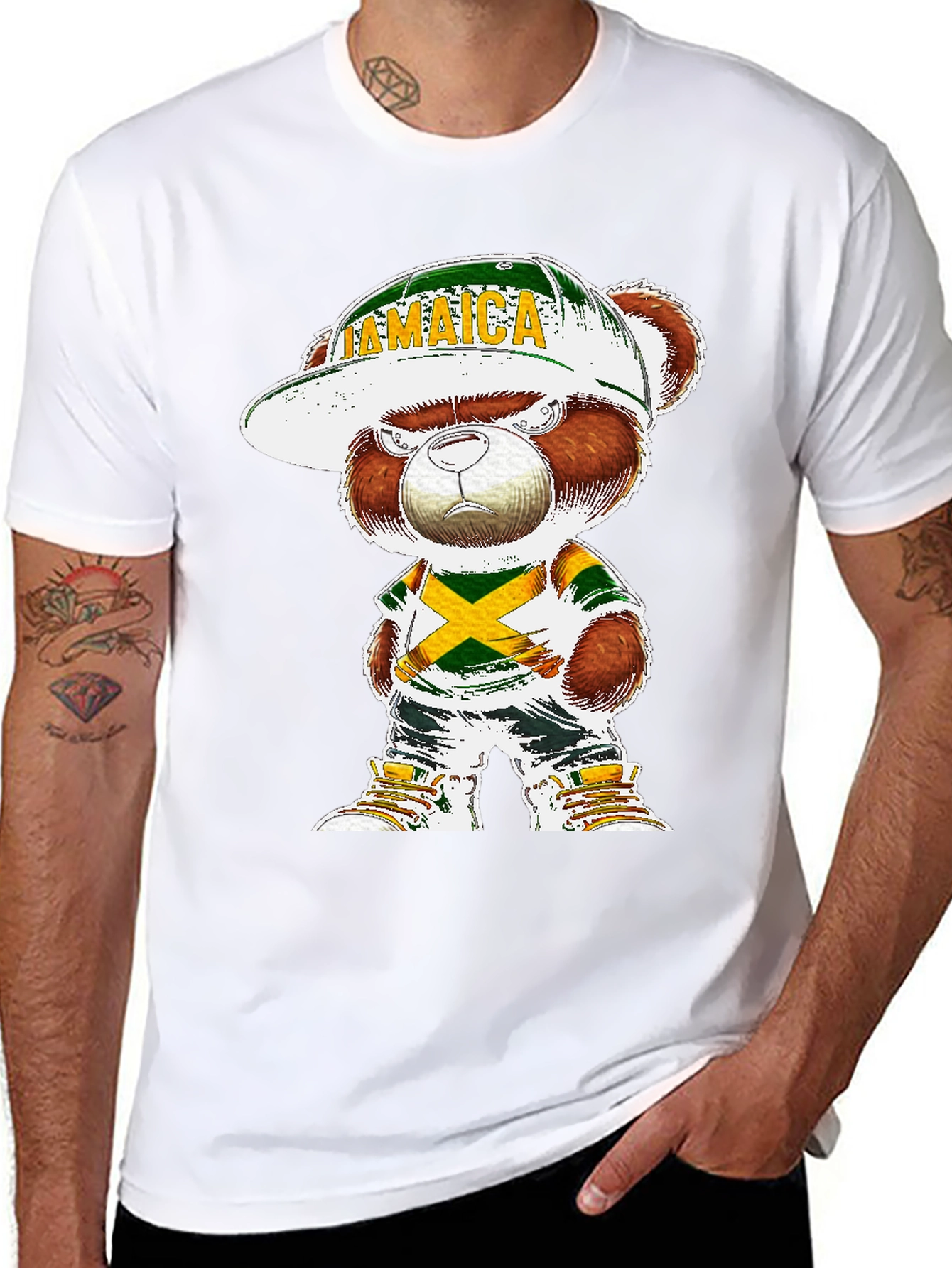 Jamaica Bear T-Shirt - Cool Cartoon Graphic Tee