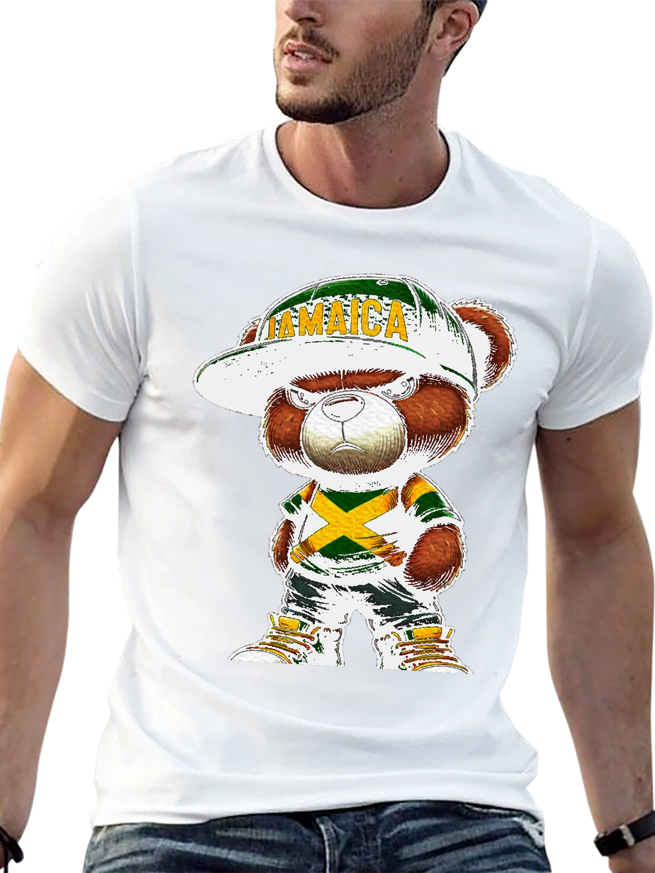 Jamaica Bear T-Shirt - Cool Cartoon Graphic Tee