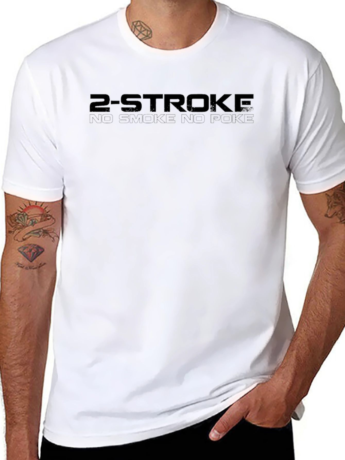 2-Stroke No Smoke No Poke T-Shirt - Black