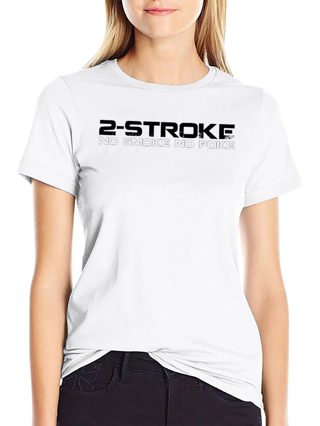 2-Stroke No Smoke No Poke T-Shirt - Black