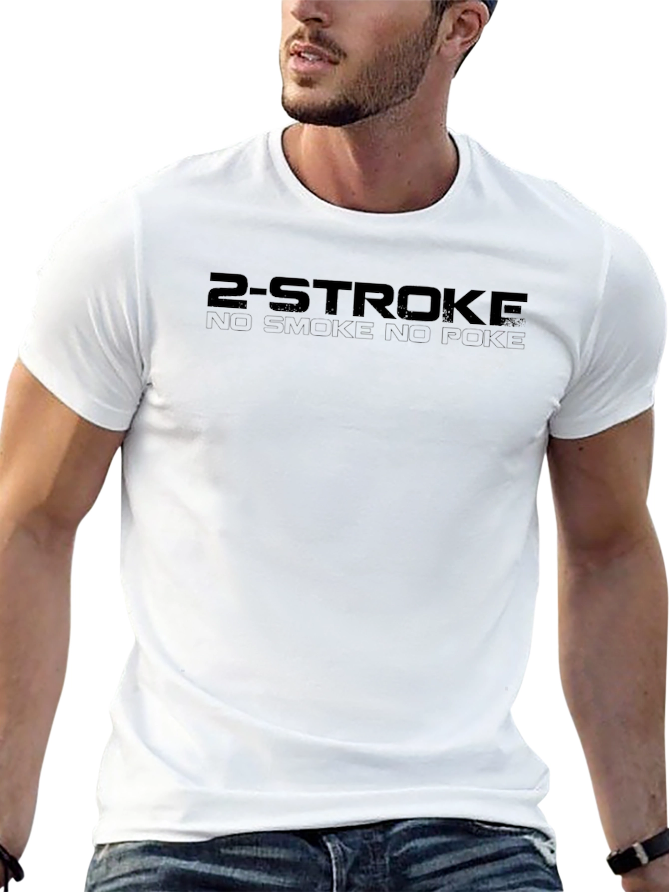 2-Stroke No Smoke No Poke T-Shirt - Black