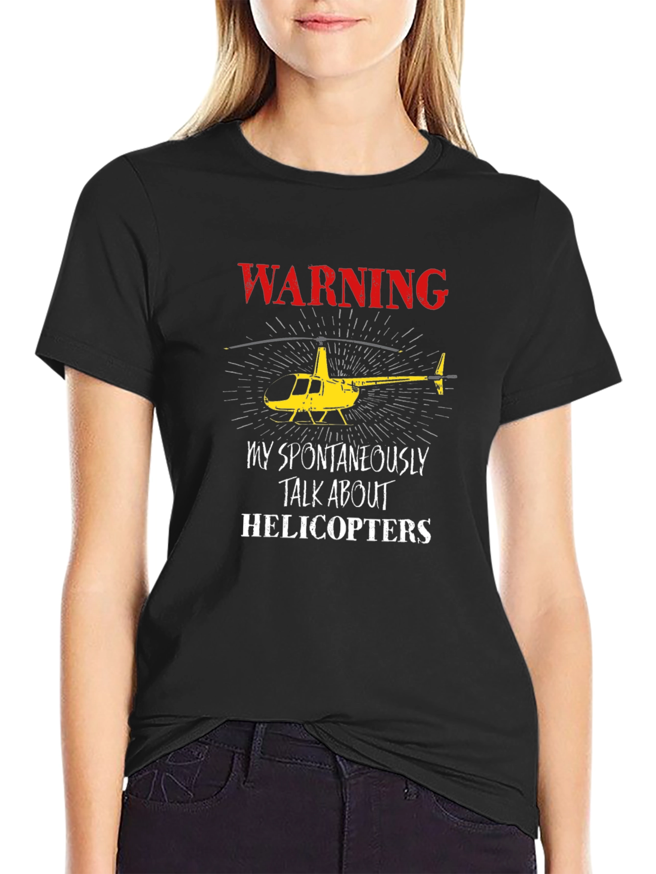 Warning: I Talk About Helicopters Graphic T-Shirt
