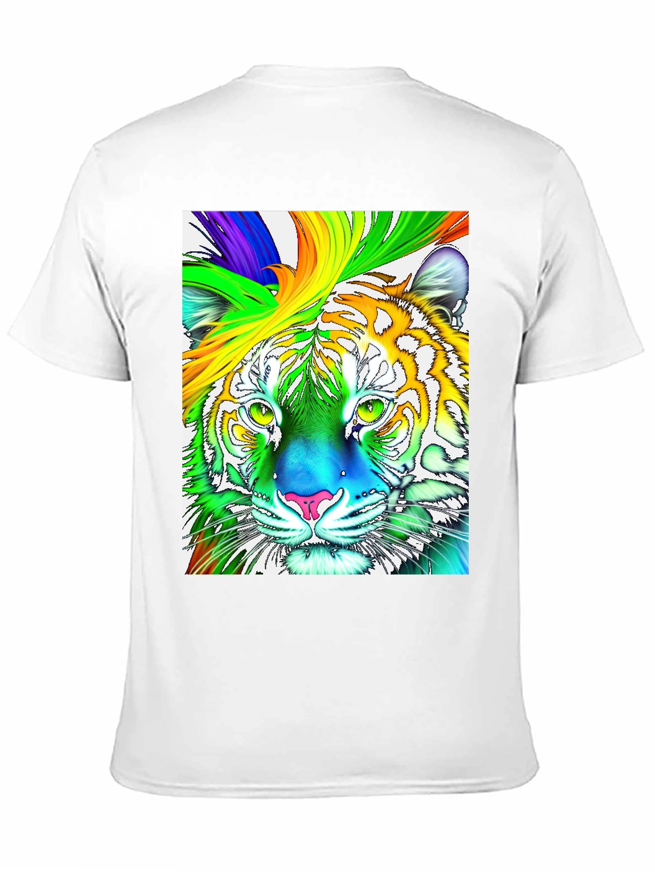 Rainbow Tiger Graphic T-Shirt - Vibrant & Bold!