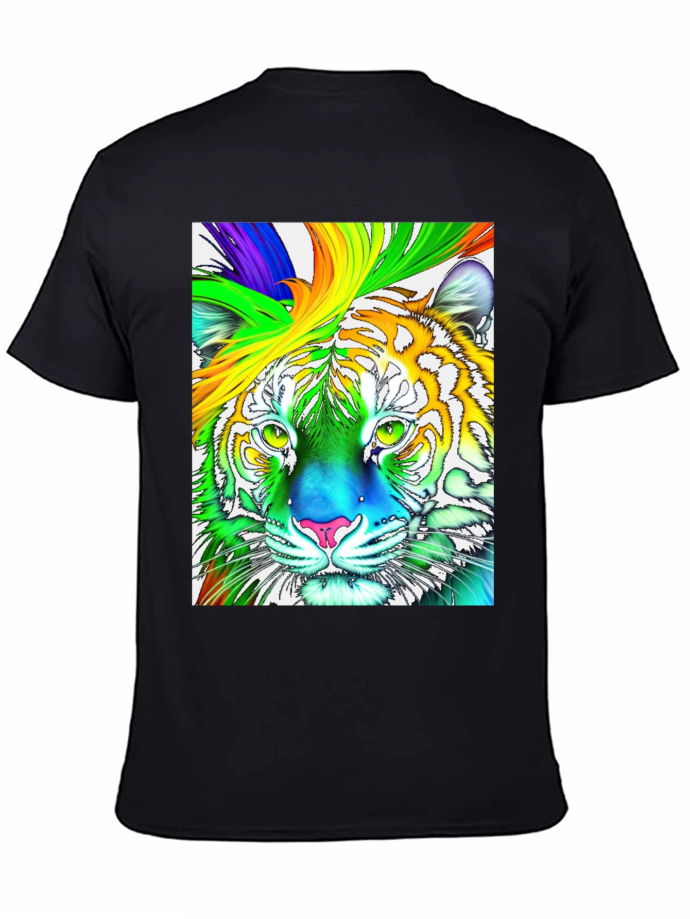 Rainbow Tiger Graphic T-Shirt - Vibrant & Bold!