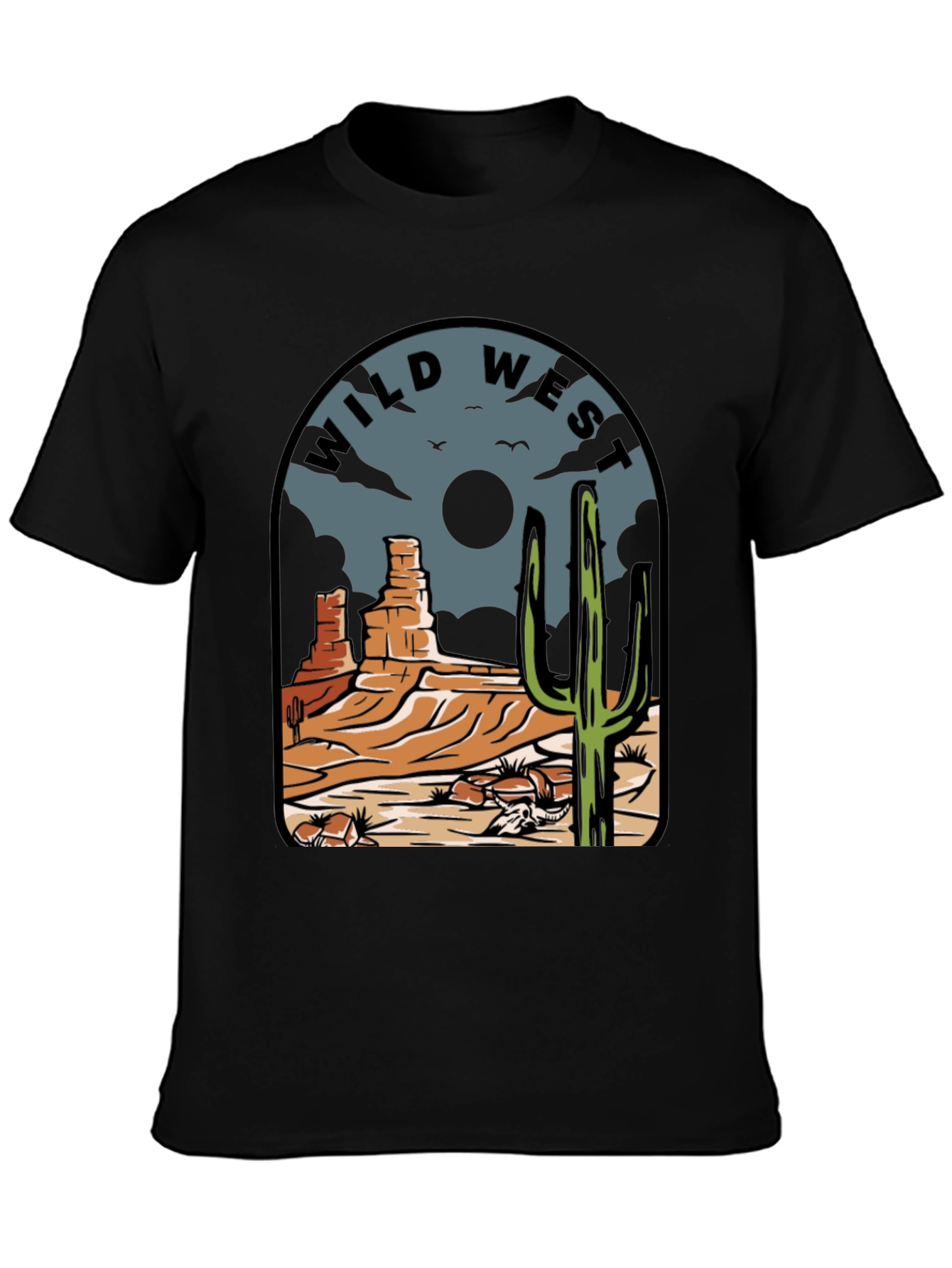 Wild West Graphic Tee - Desert Cactus Scene
