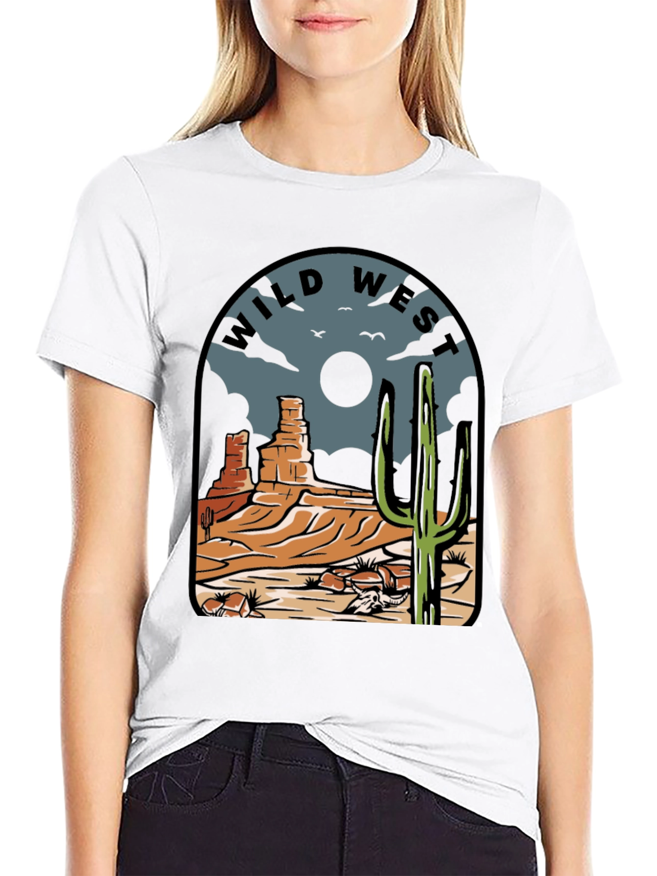 Wild West Graphic Tee - Desert Cactus Scene