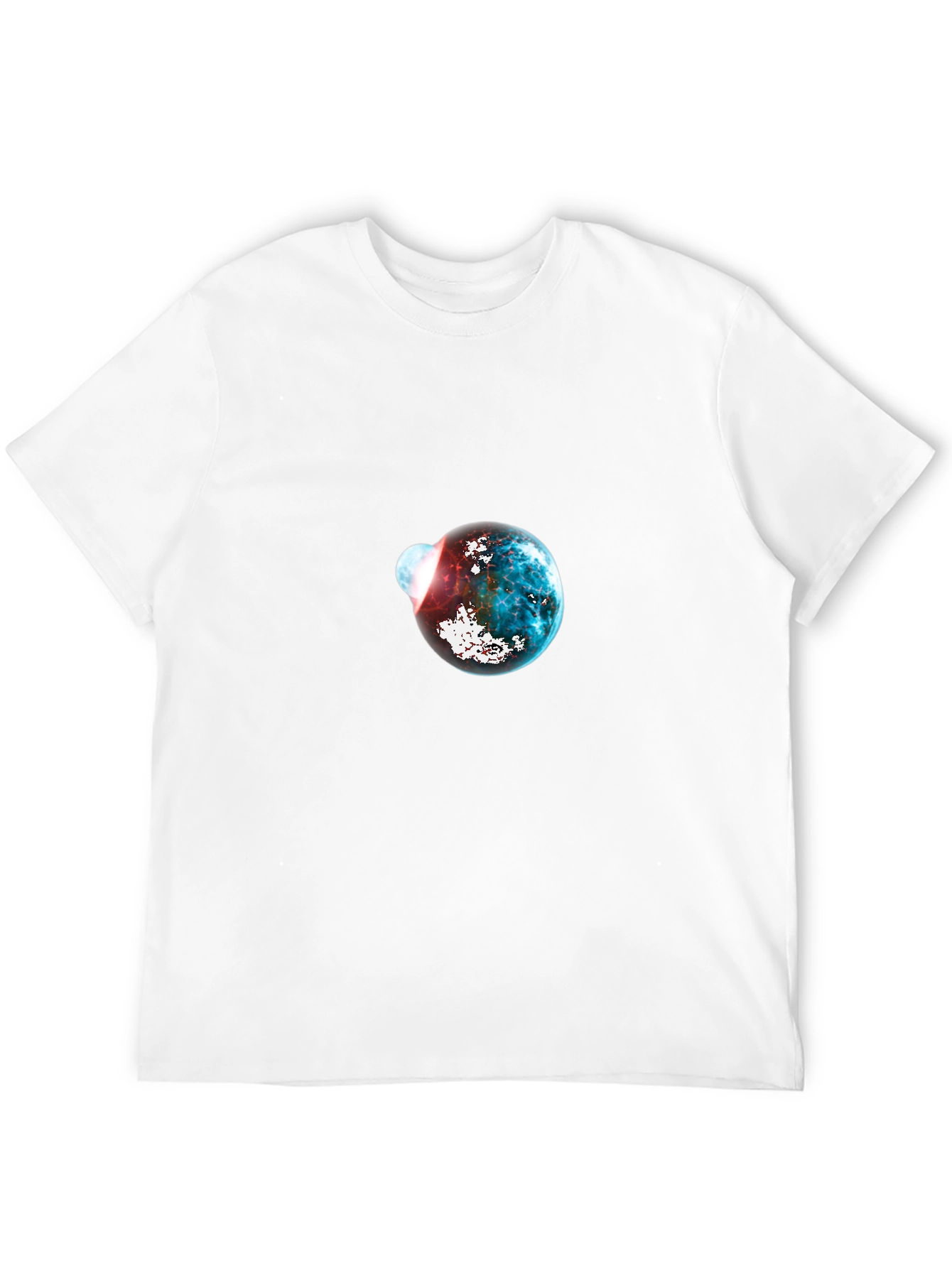 Galaxy Planet Graphic Print Mens Black T-Shirt