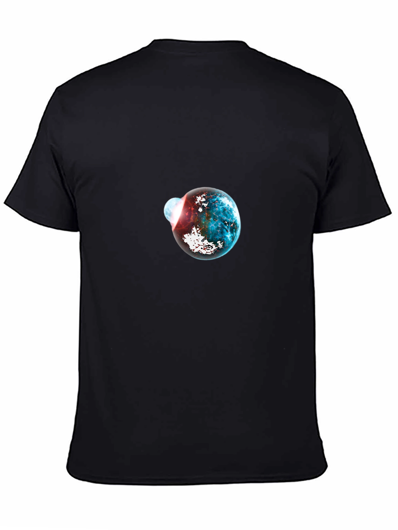 Galaxy Planet Graphic Print Mens Black T-Shirt