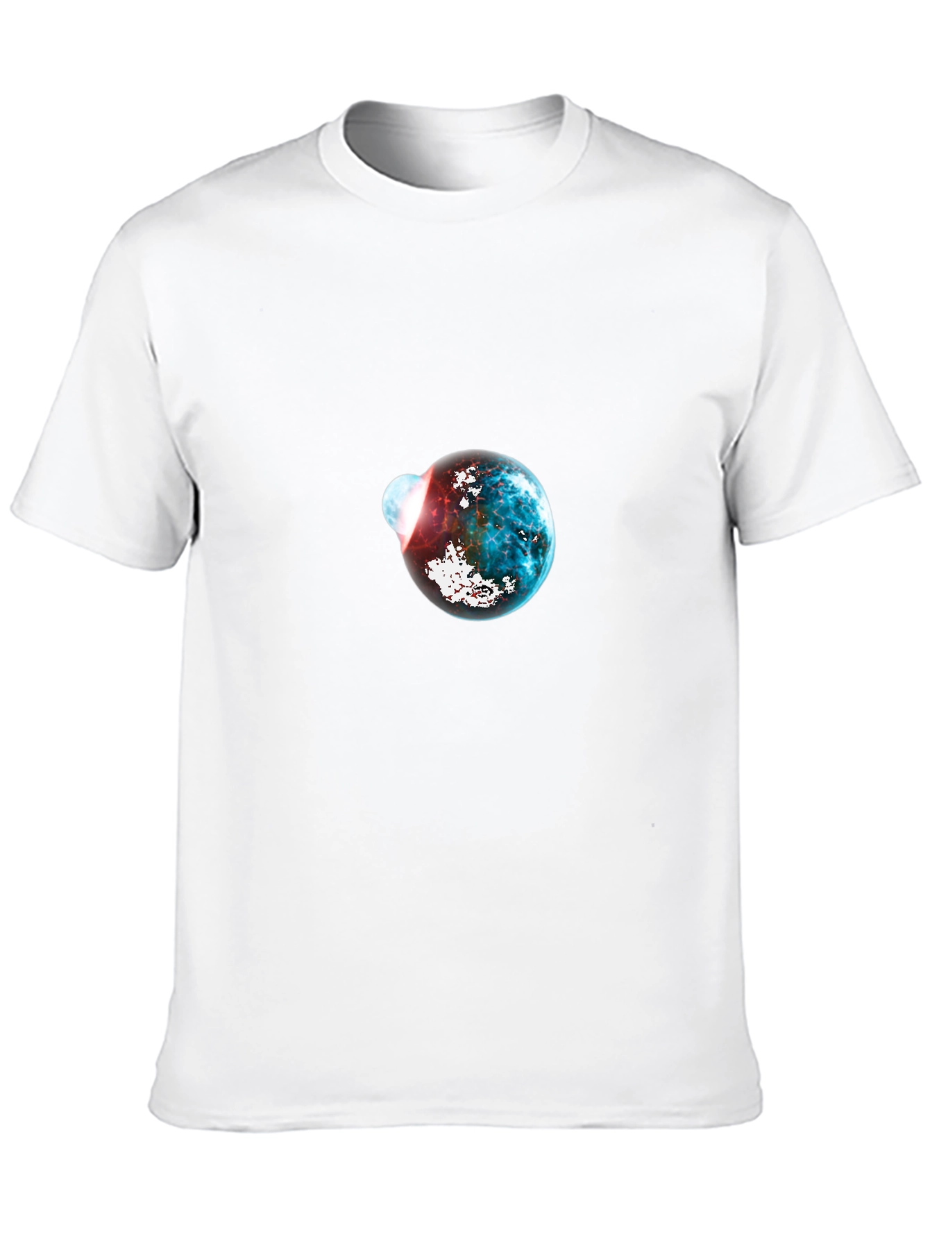 Galaxy Planet Graphic Print Mens Black T-Shirt