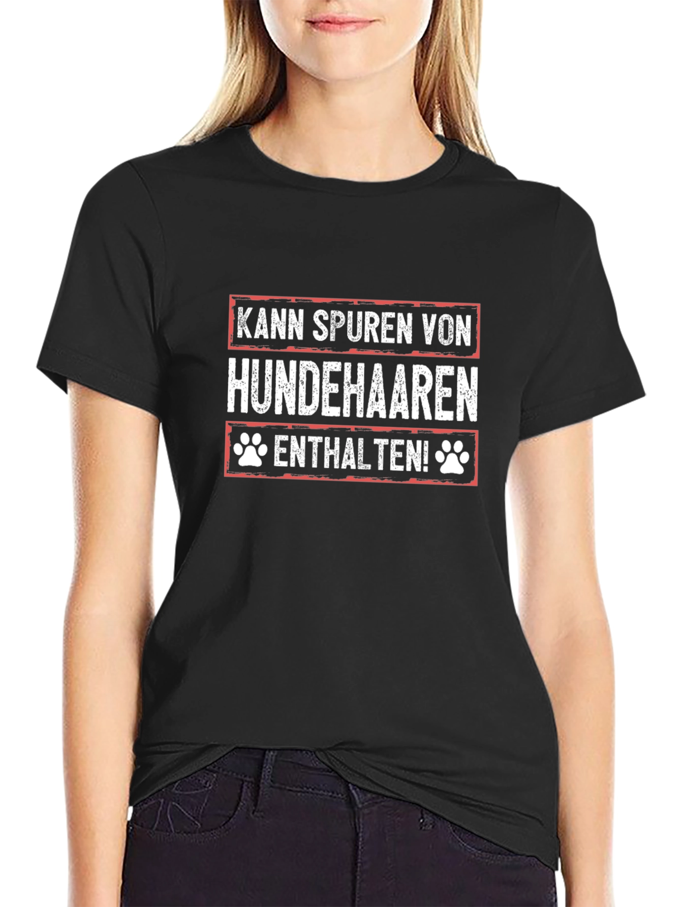 Kann Spuren Von Hundehaaren Enthalten T-Shirt