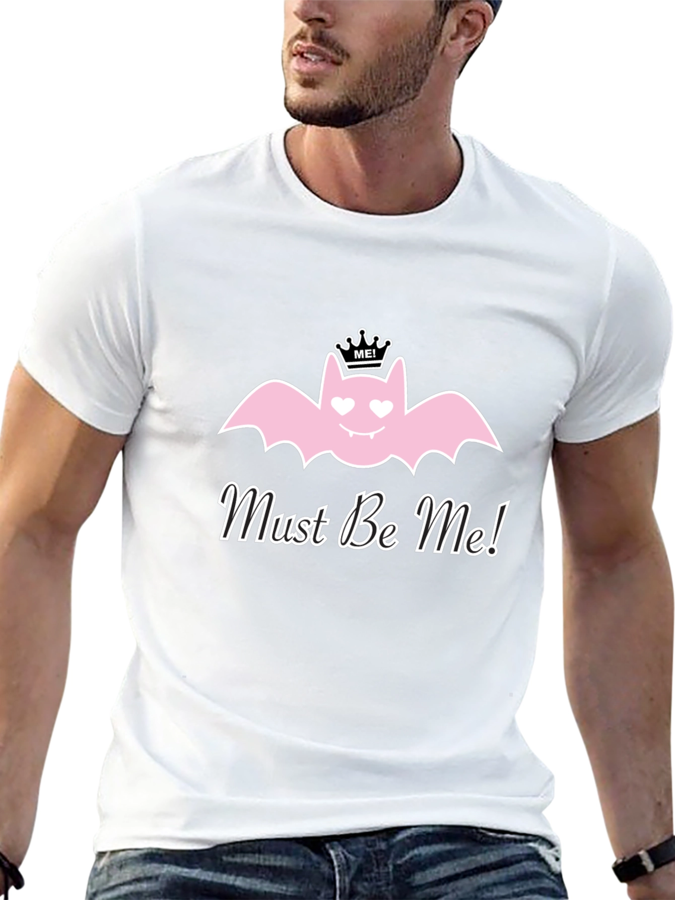 Must Be Me! Pink Bat Graphic T-Shirt