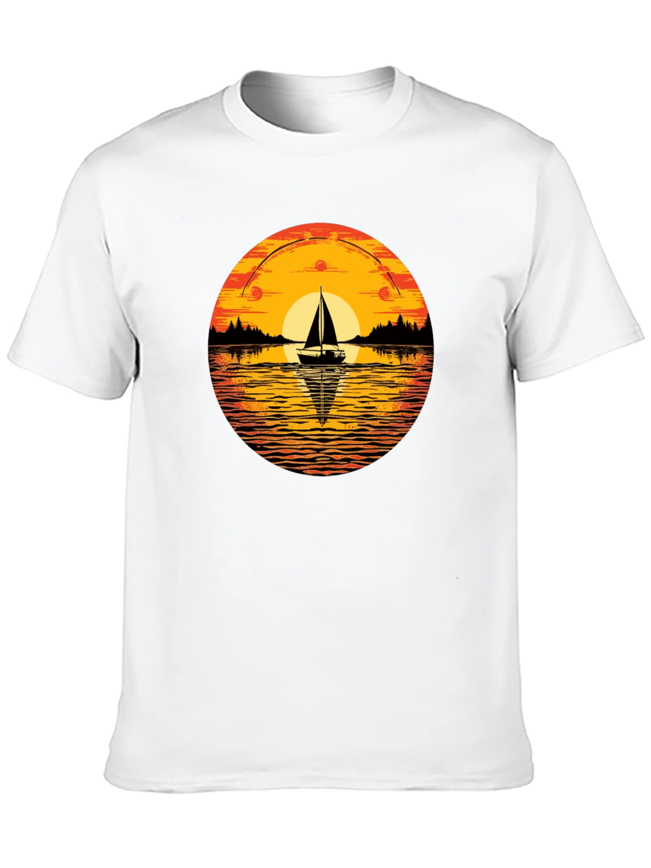 Sunset Sailboat Graphic T-Shirt