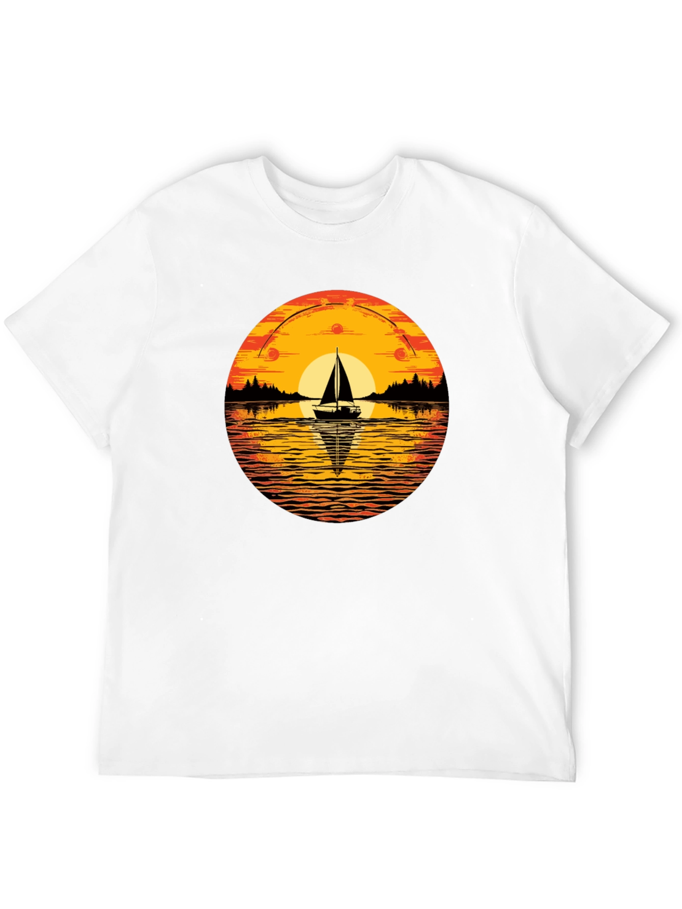 Sunset Sailboat Graphic T-Shirt