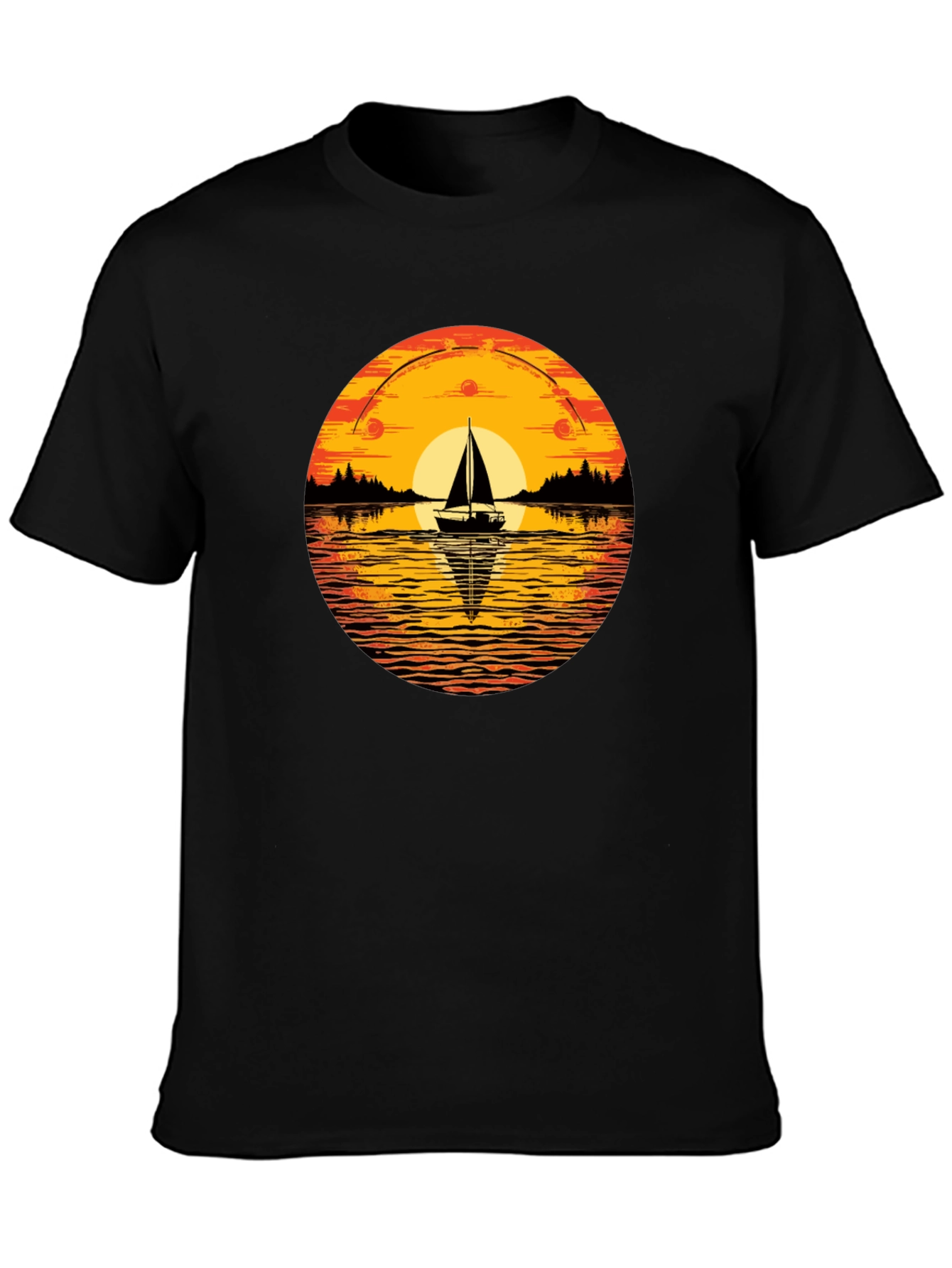 Sunset Sailboat Graphic T-Shirt