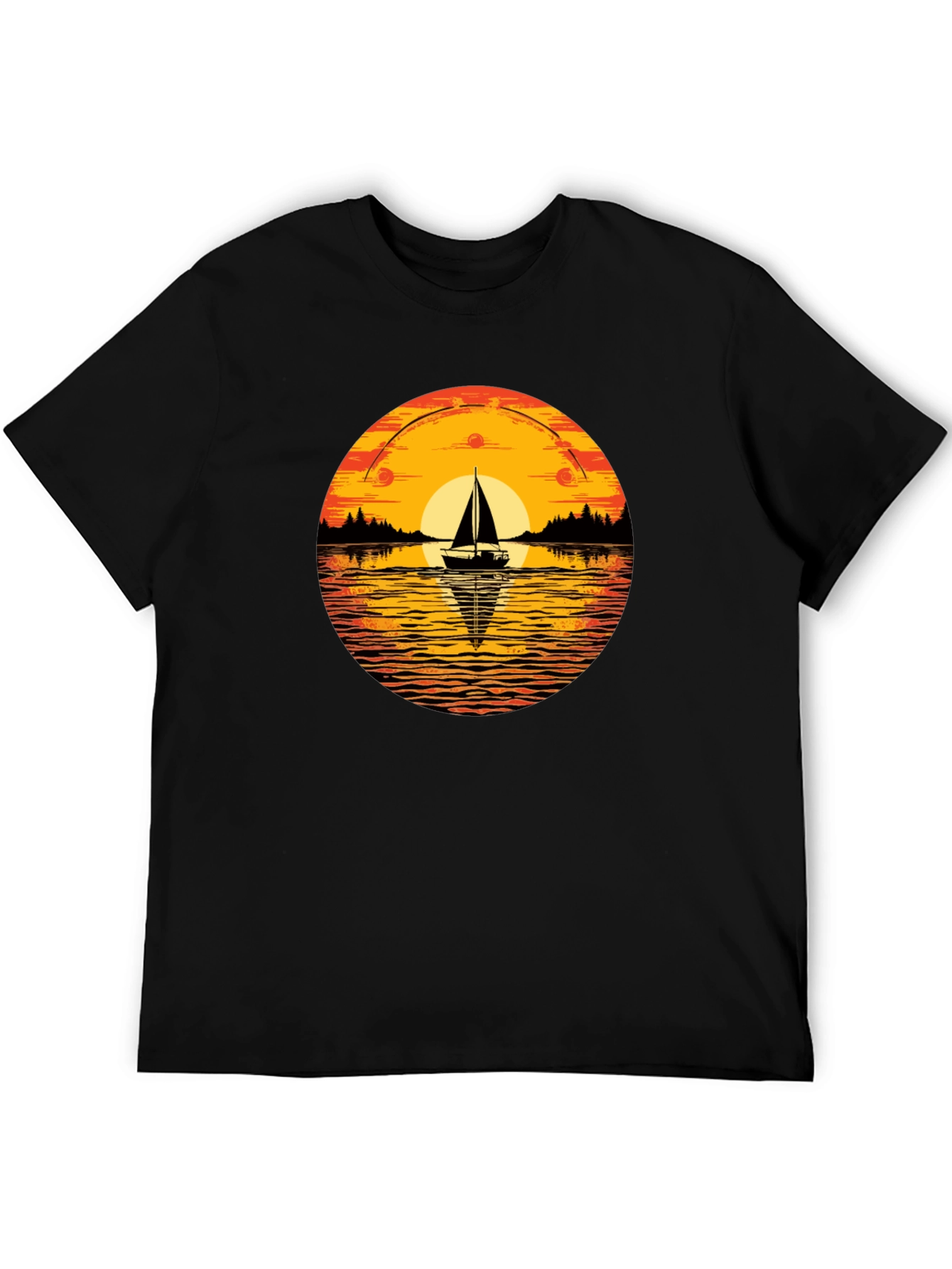 Sunset Sailboat Graphic T-Shirt