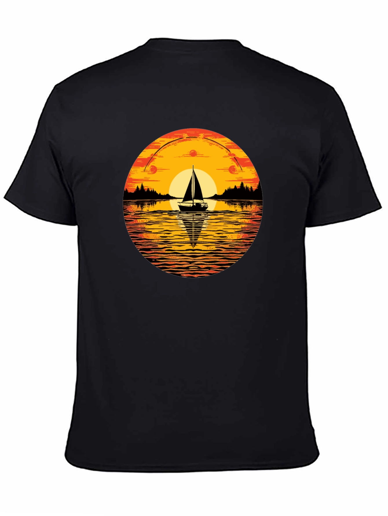 Sunset Sailboat Graphic T-Shirt