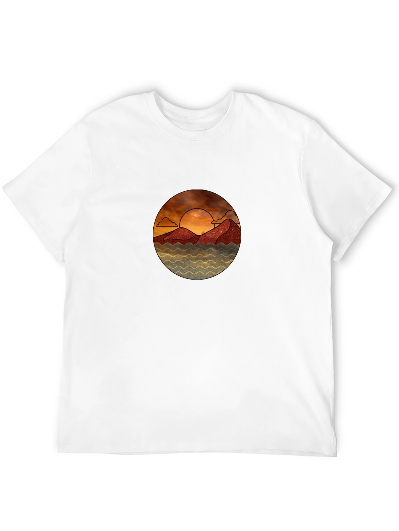 Scenic Sunset Graphic Tee - Unisex Black T-Shirt