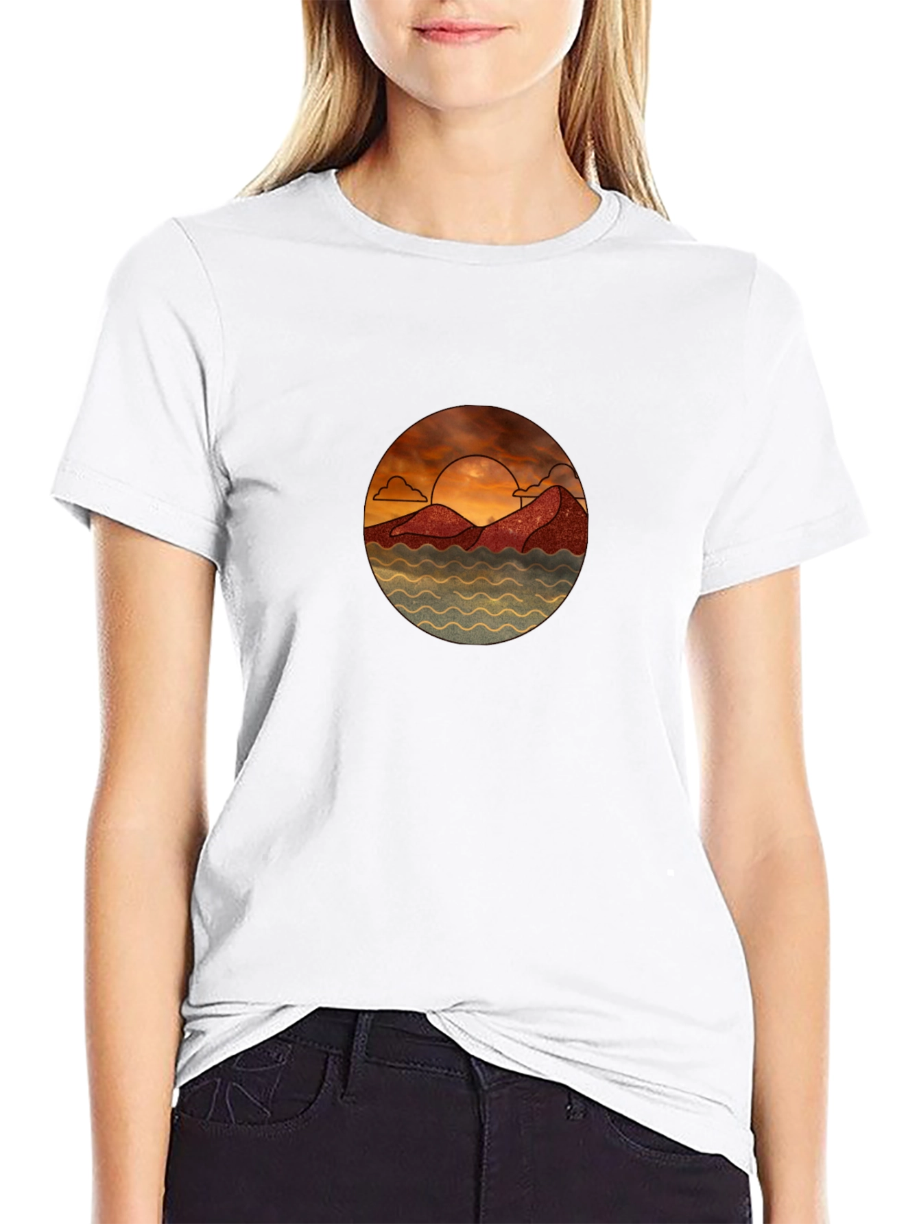 Scenic Sunset Graphic Tee - Unisex Black T-Shirt