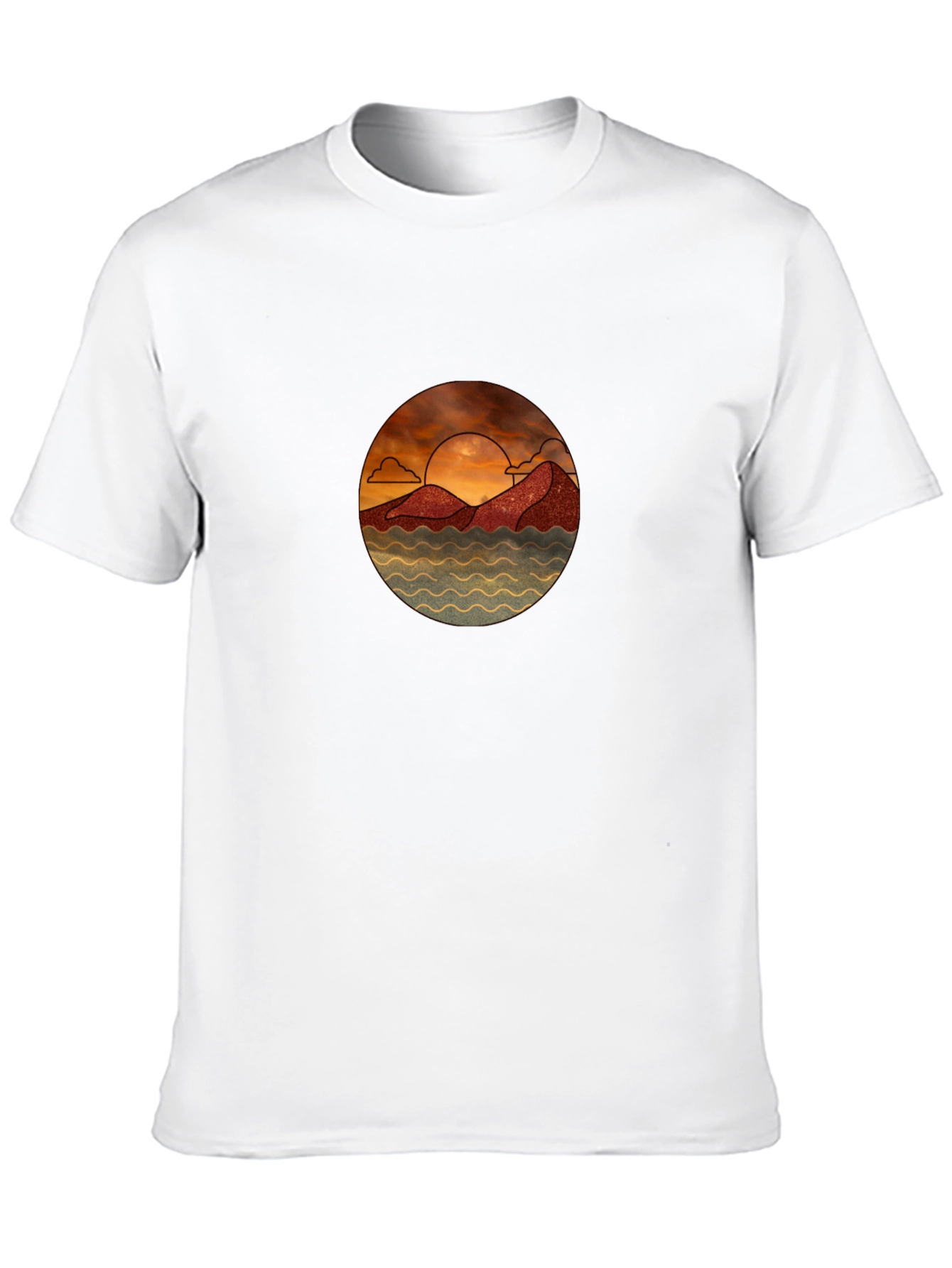 Scenic Sunset Graphic Tee - Unisex Black T-Shirt